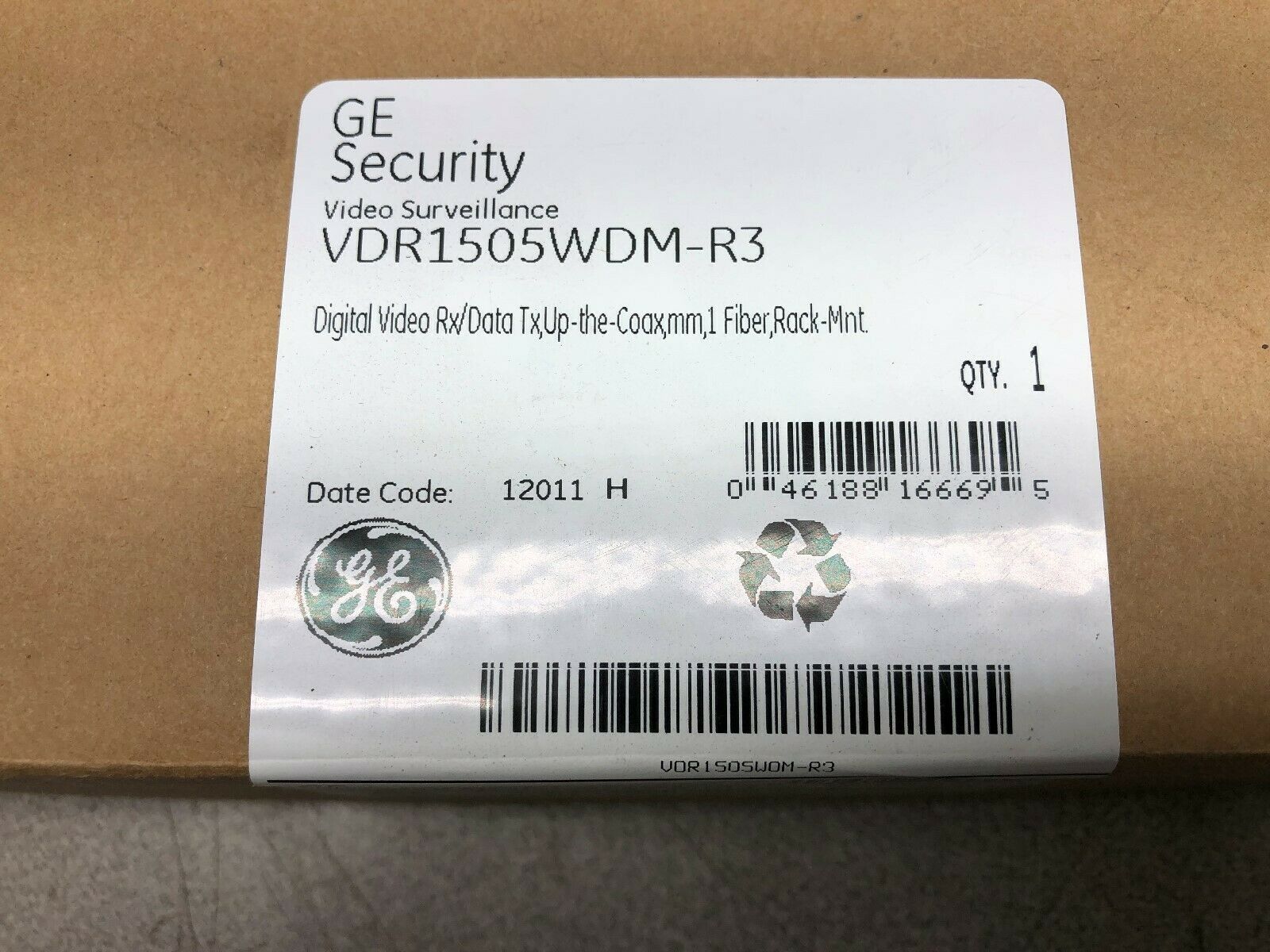 NEW IN BOX GE SECURITY IFS DIGITAL VIDEO RX/DATA TX,UP THE COAX RACK MOUNT VDR15