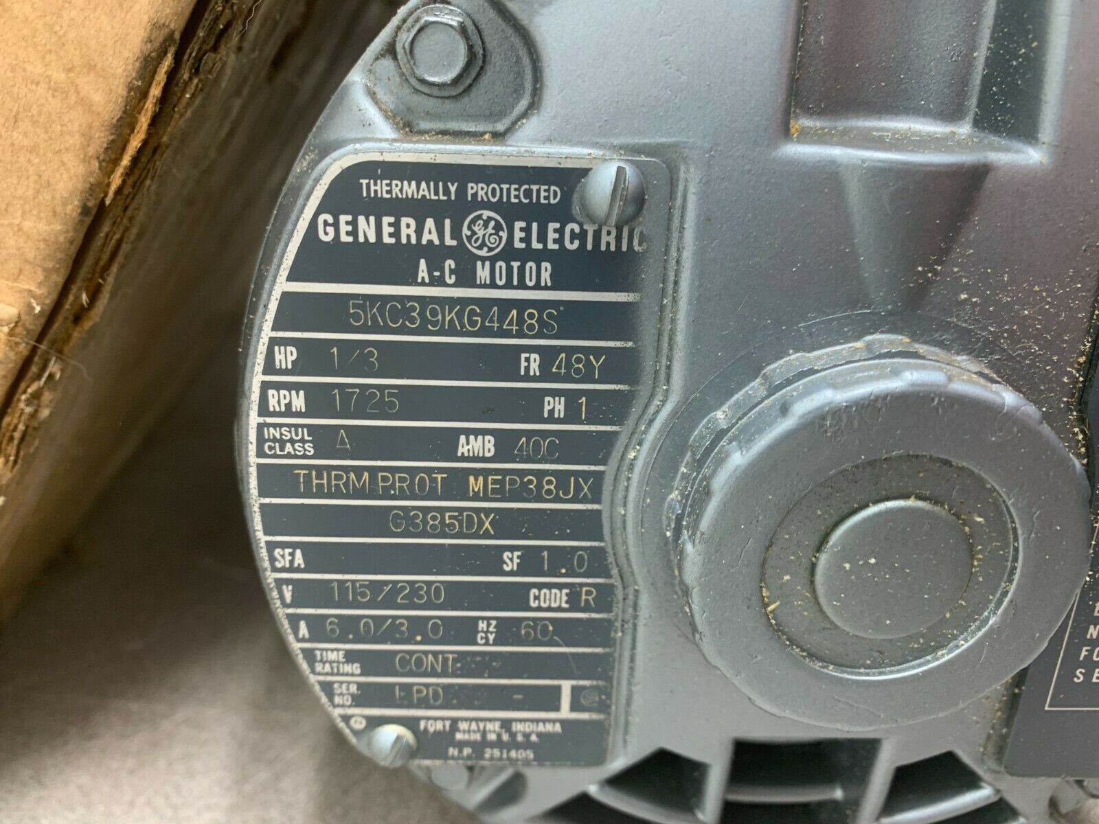 NEW GAST A79-0522-P134A VACUUM MOTOR 03890003-001 GENERAL ELECTRIC 5KC39KG448S