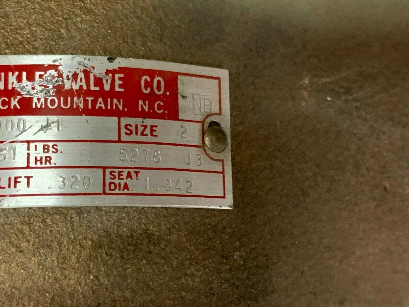 NEW NO BOX KUNKLE 2" RELIEF VALVE 6000 J1