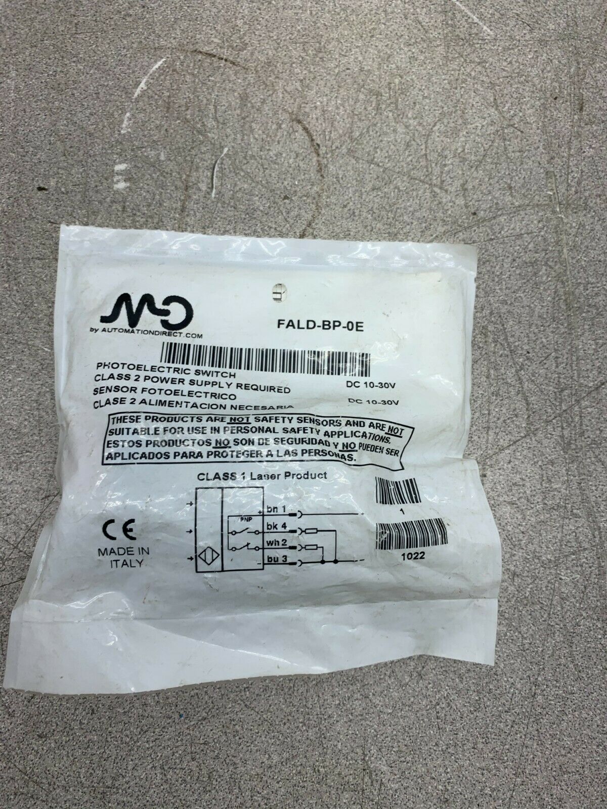 NEW IN PACKAGE AUTOMATION DIRECT PHOTOELECTRIC SWITCH FALD-BP-0E