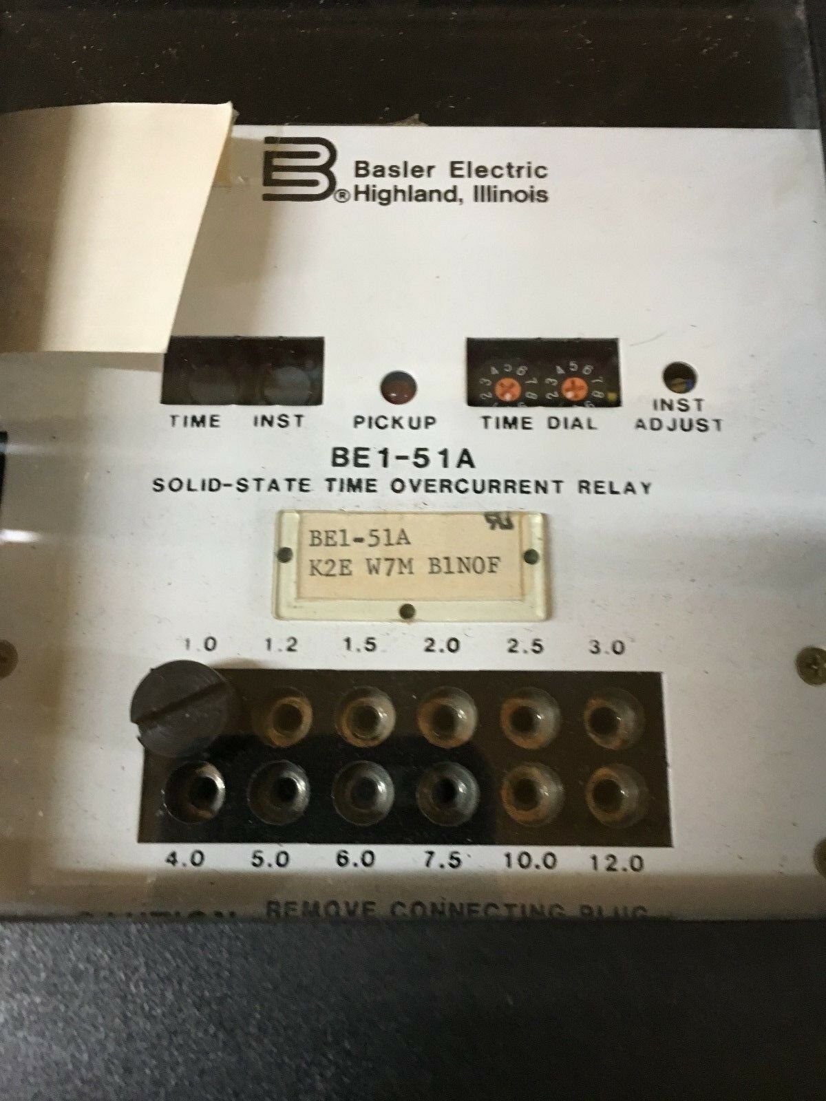 NEW IN BOX BASLER ELECTRIC SOLID-STATE TIME OVERCURRENT RELAY BE1-51A