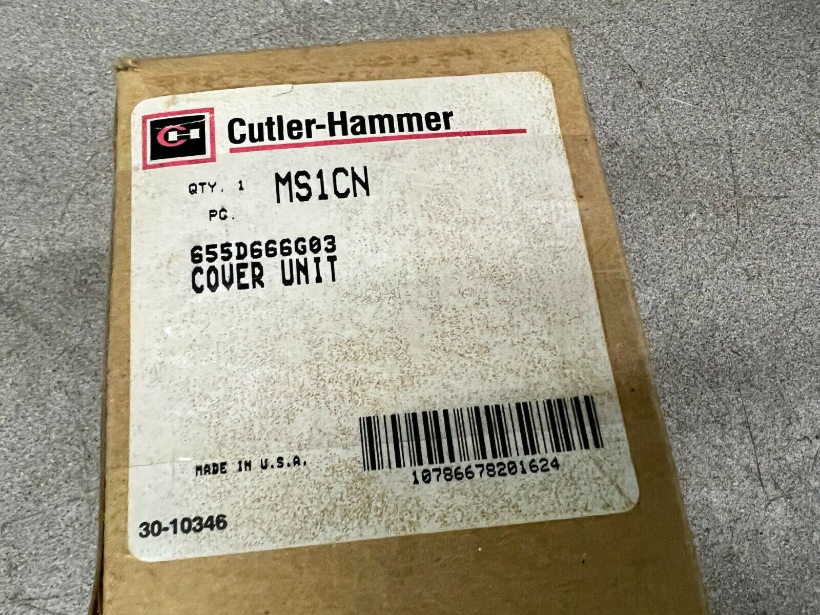 NEW IN BOX CUTLER HAMMER COVER UNIT MS1CN