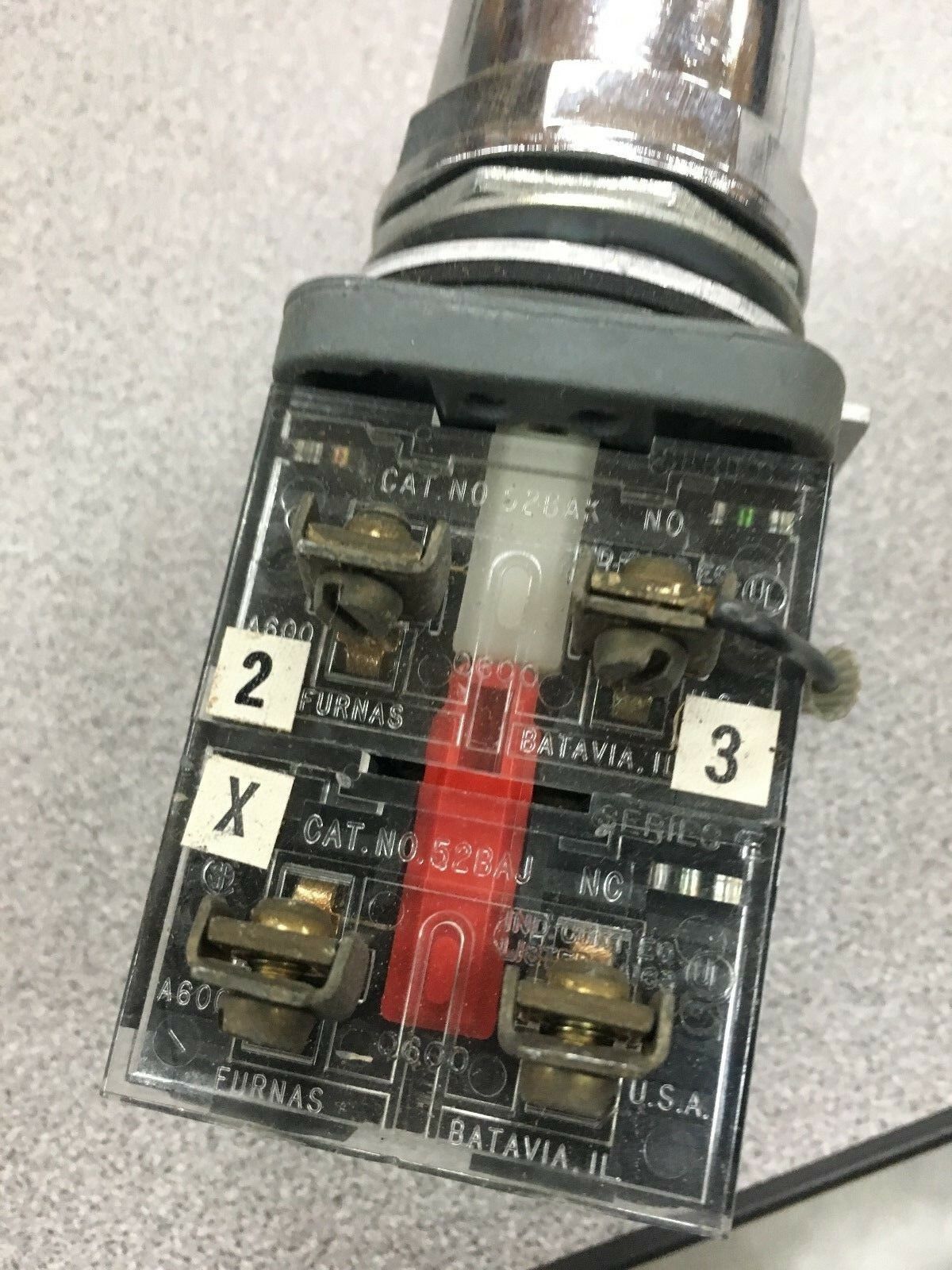 USED FURNAS PILOT LIGHT RED LENS 52PA6MNA SERIES F