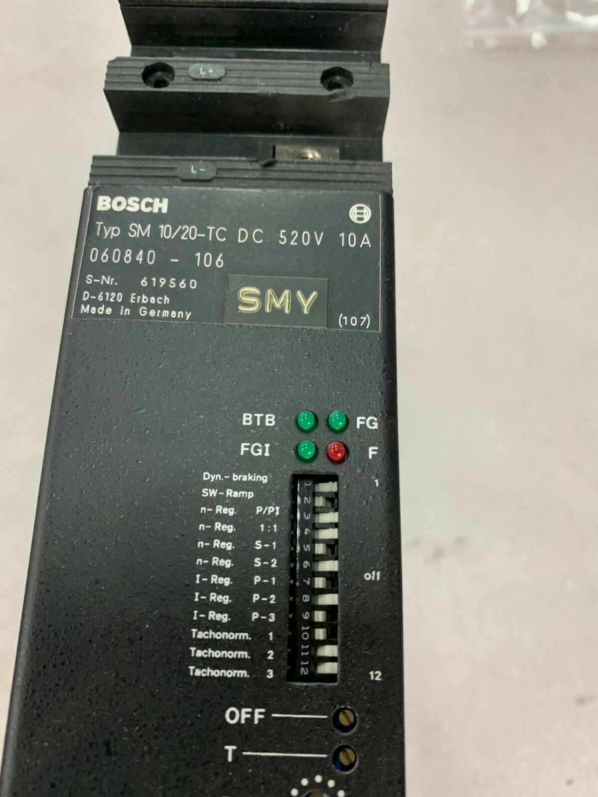 USED BOSCH SM 10/20-TC DC 520V AXIS SERVO DRIVE 060840-106