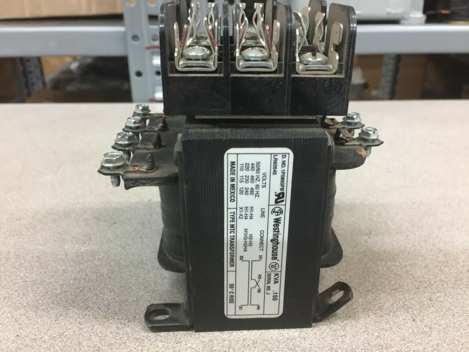 USED WESTINGHOUSE .150 KVA CONTROL TRANSFORMER 1F0893FB