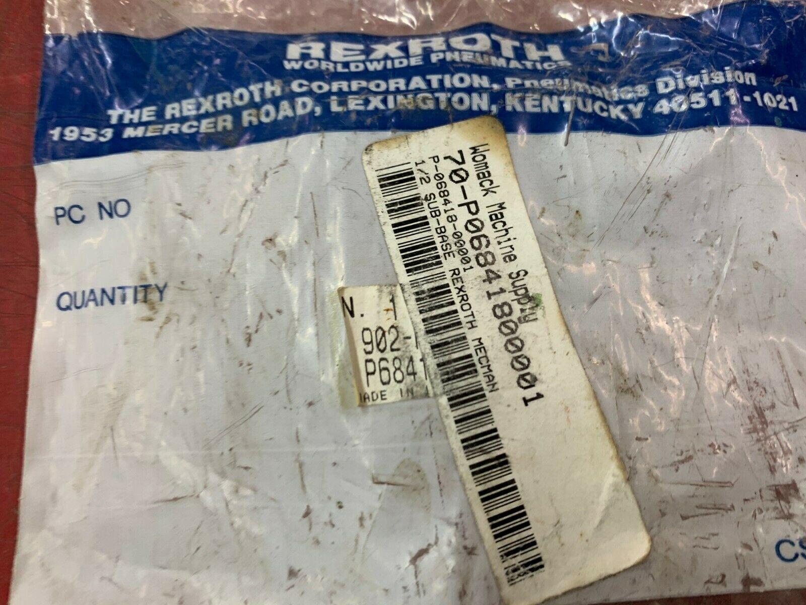 NEW IN BAG REXROTH SUB-BASE P-068418-00001