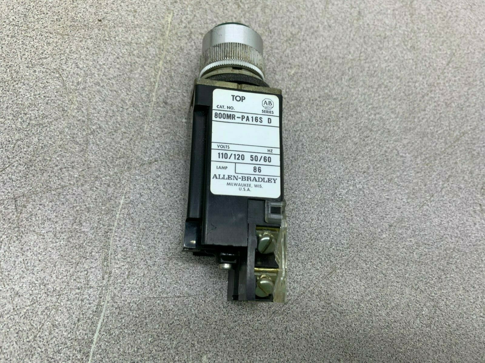 USED ALLEN BRADLEY GREEN PUSHBUTTON 800MR-PA15S SERIES D
