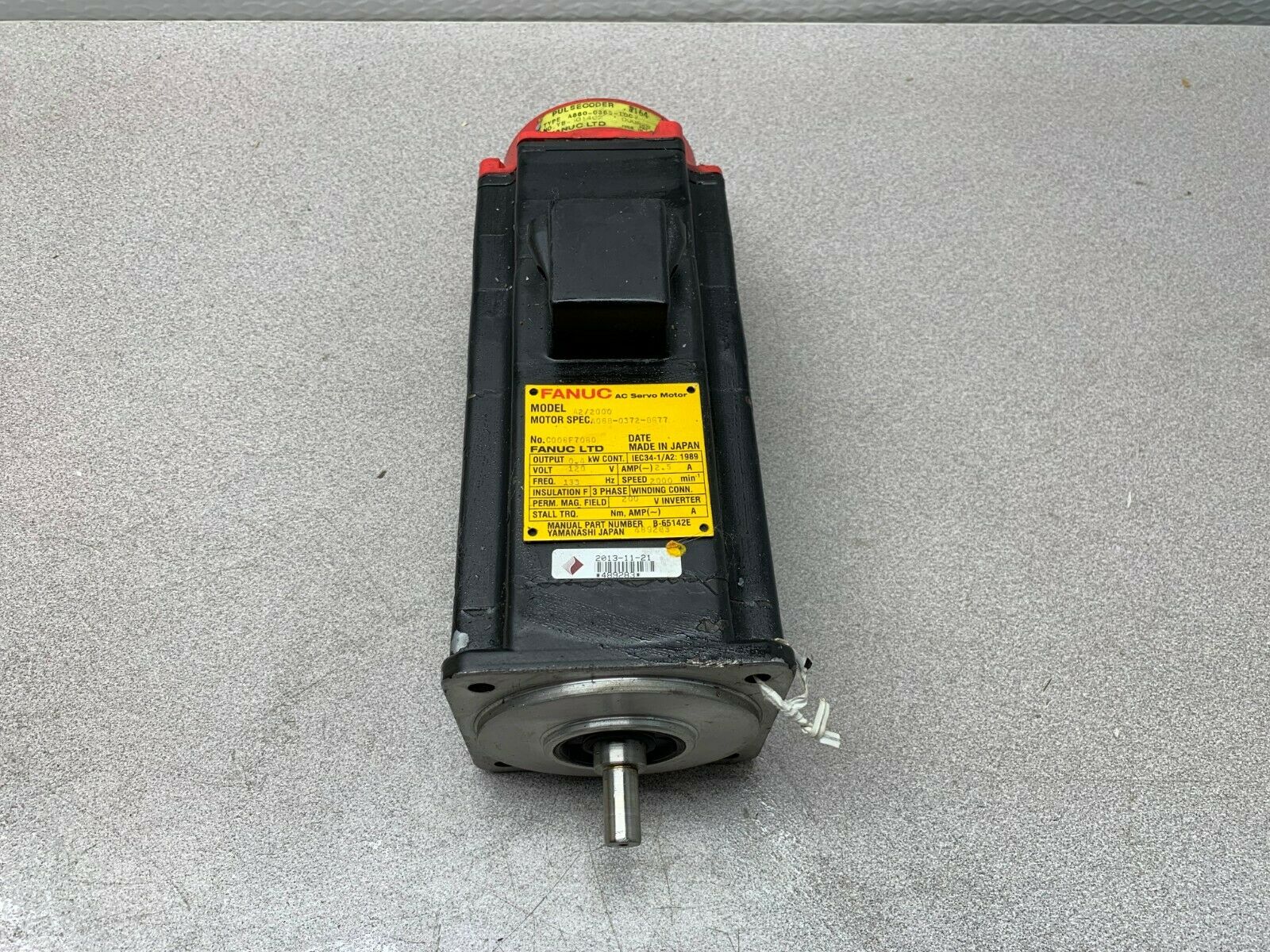 USED FANUC AC SERVO MOTOR A06B-0372-B677 PULSE CODER A860-0365-T007