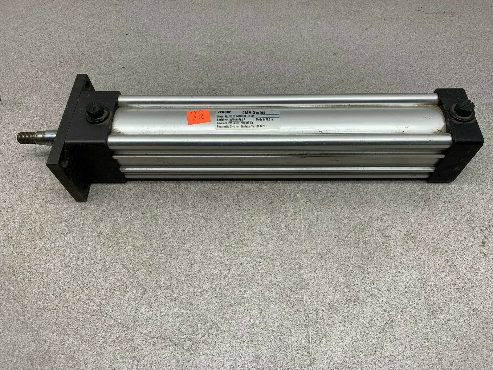 NEW NO BOX MILLER PNEUMATIC CYLINDER 02.00 J4MAU14A 10.000