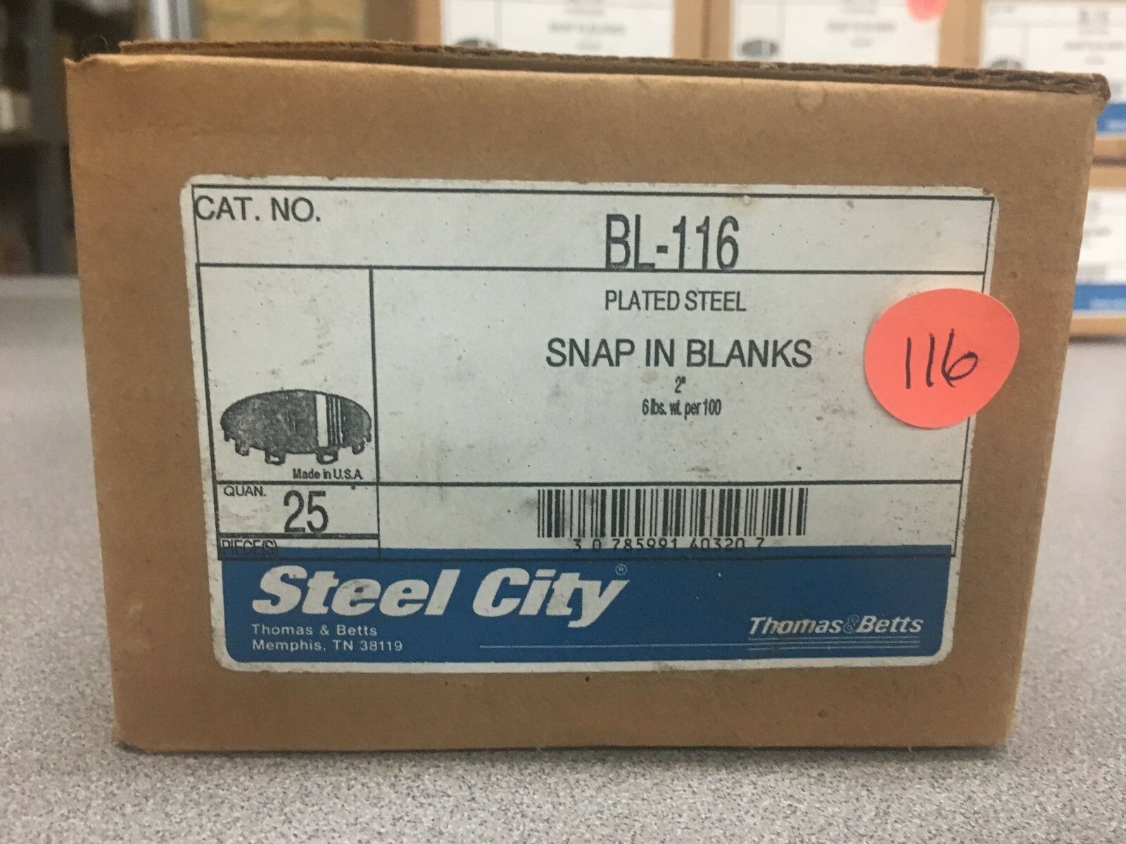 NEW BOX OF 25 STEEL CITY SNAP IN BLANKS BL-116