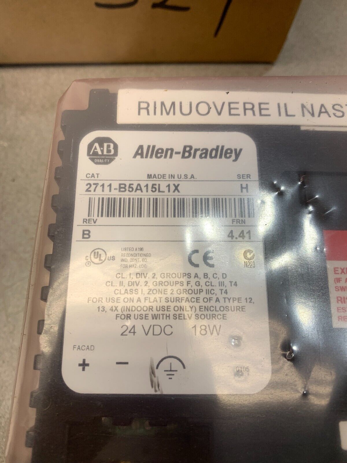 (REMANUFACTURED) ALLEN-BRADLEY PANELVIEW 550 OPERATOR 2711-B5A15L1 SERIES H