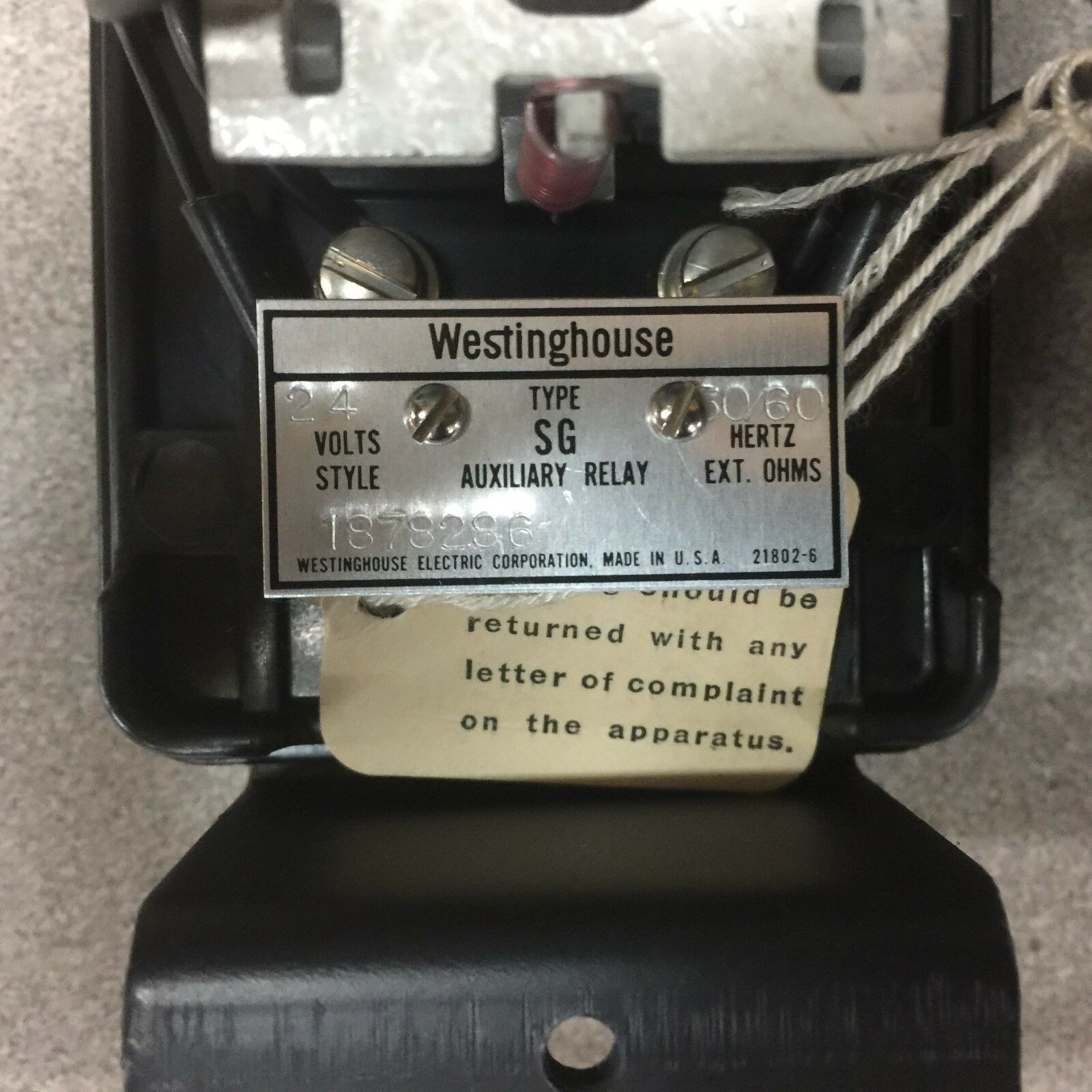 NEW NO BOX WESTINGHOUSE AUXILIARY RELAY 1878286