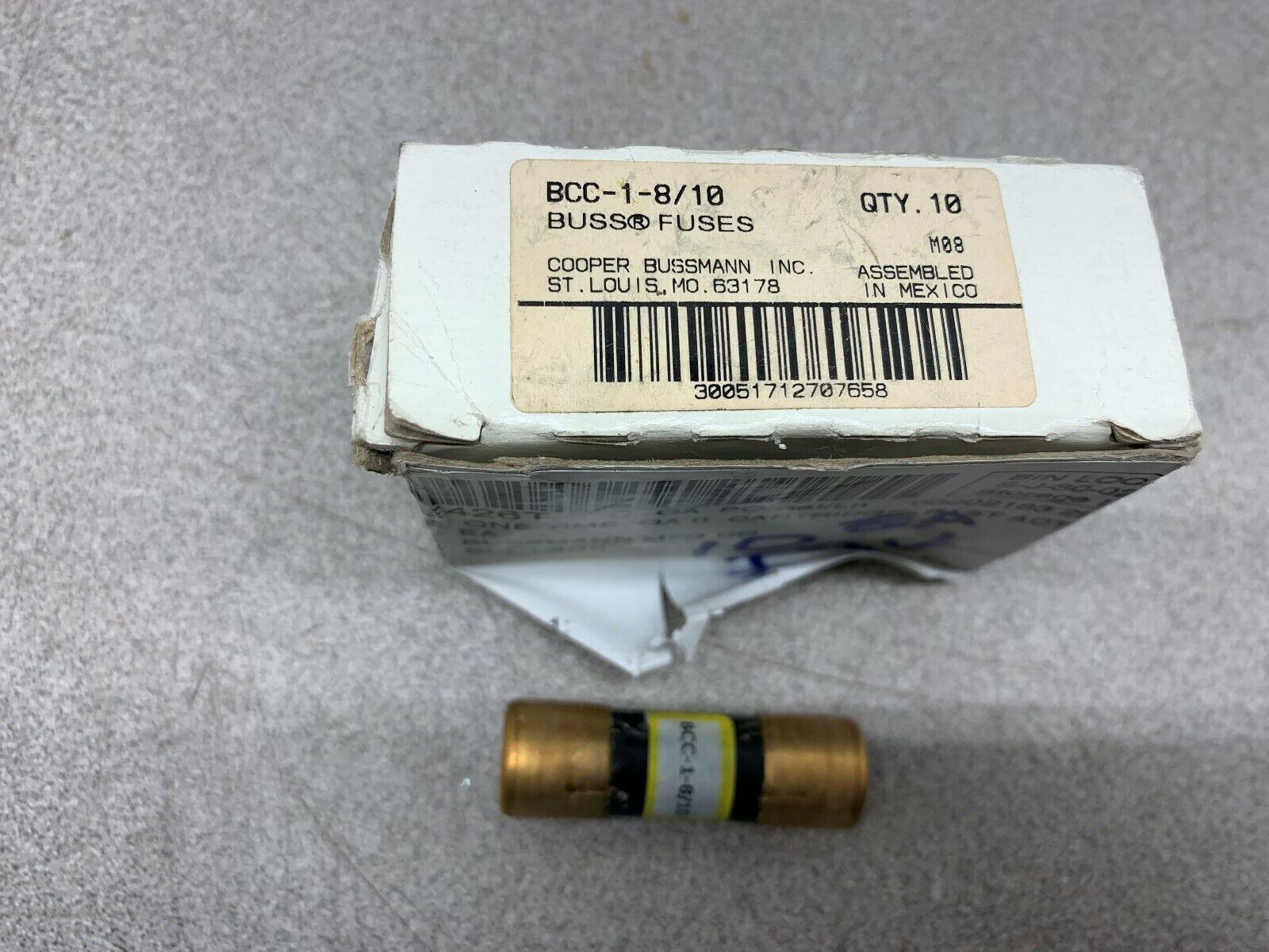 LOT OF 10 NEW IN BOX BUSS FUSE BCC-1-8/10