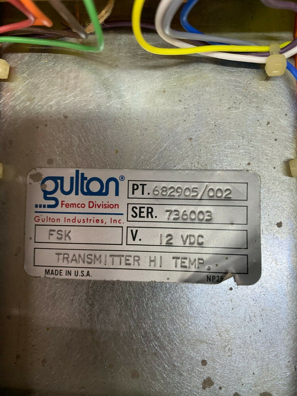 USED GULTON FEMCO TRANSMITTER HI TEMPERATURE 682905/002