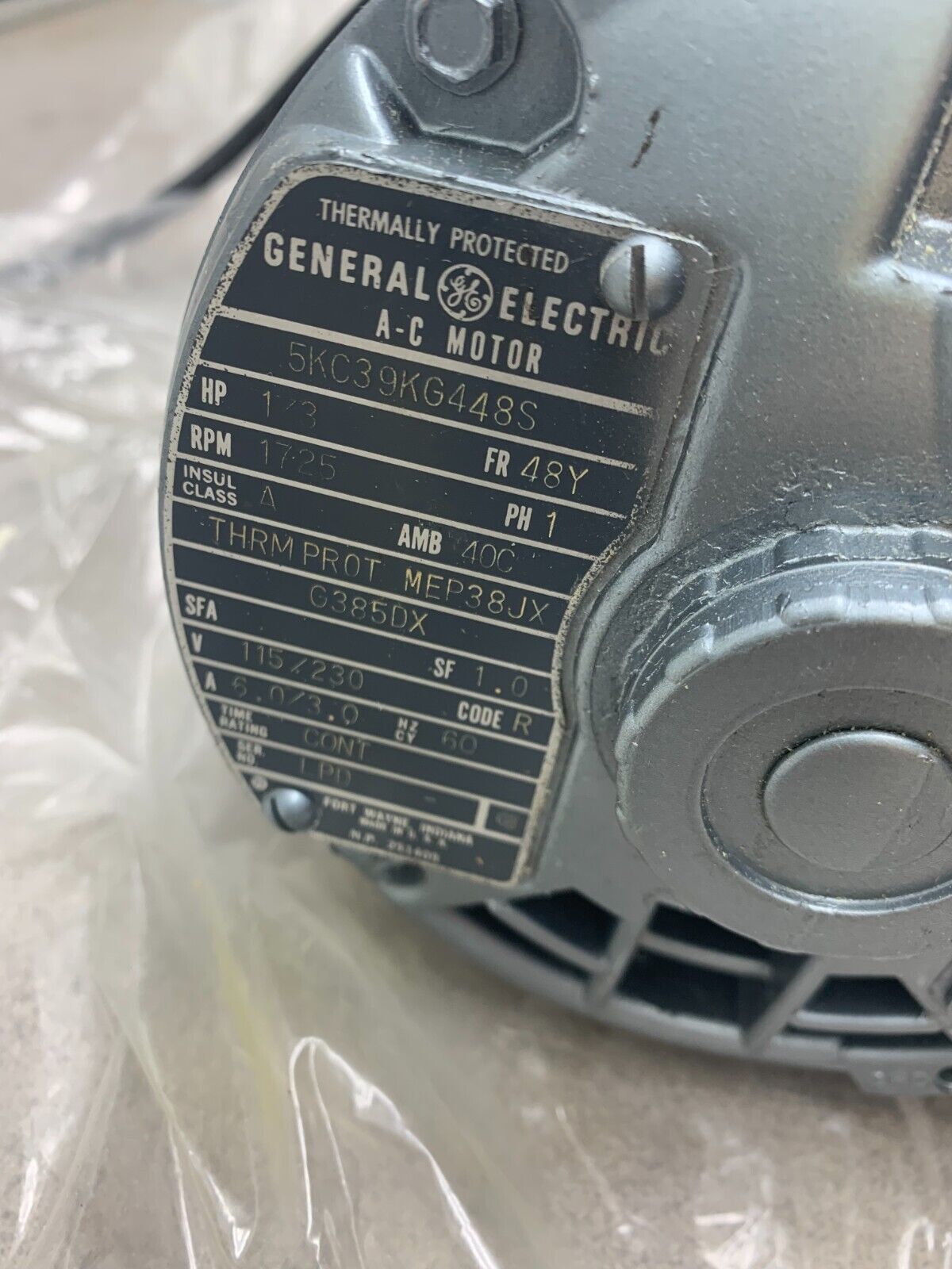 NEW GAST A79-0522-P134A VACUUM MOTOR 03890003-001 GENERAL ELECTRIC 5KC39KG448S