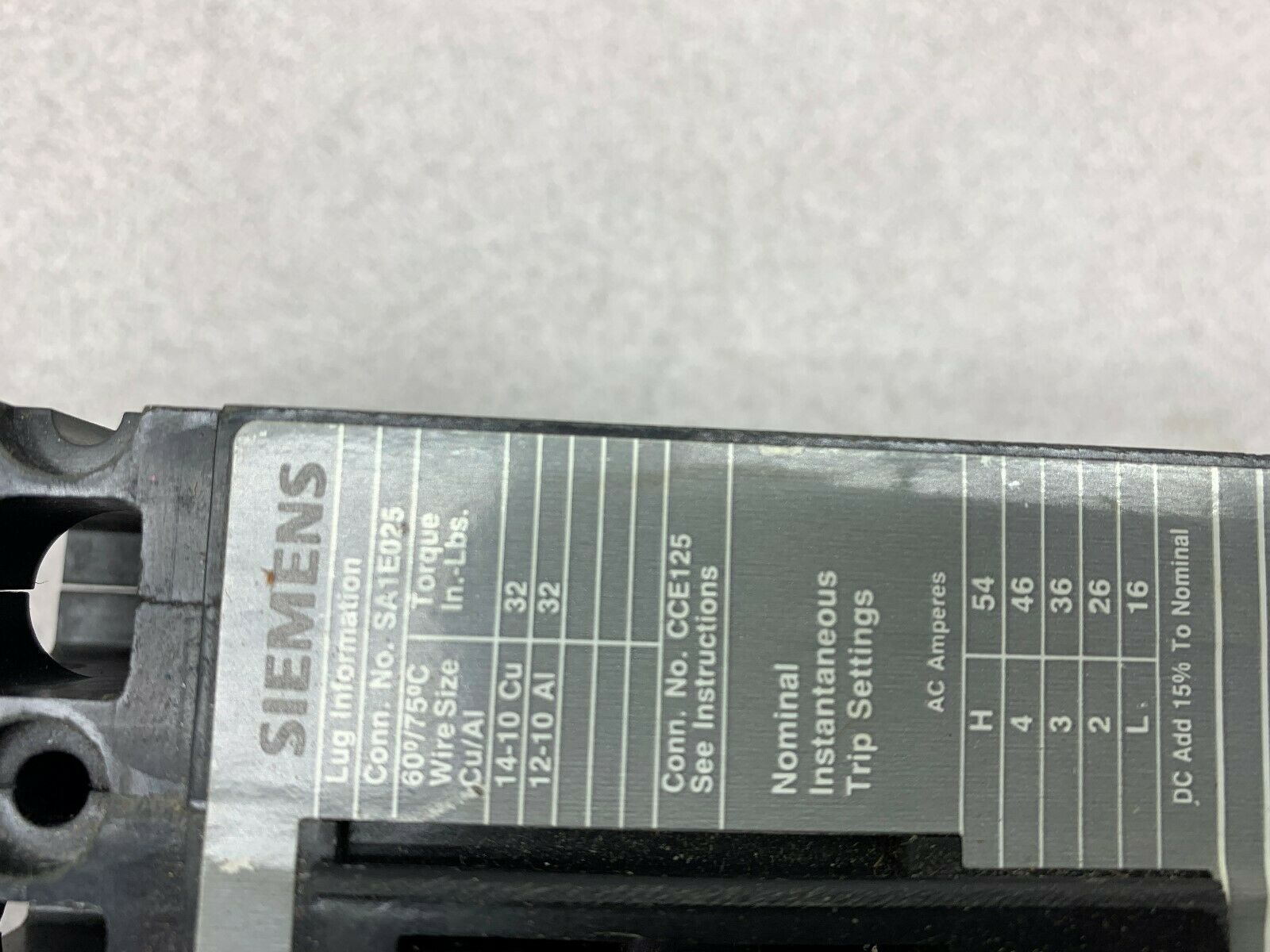 USED SIEMENS MOTOR CIRCUIT INTERRUPTER ED63A005