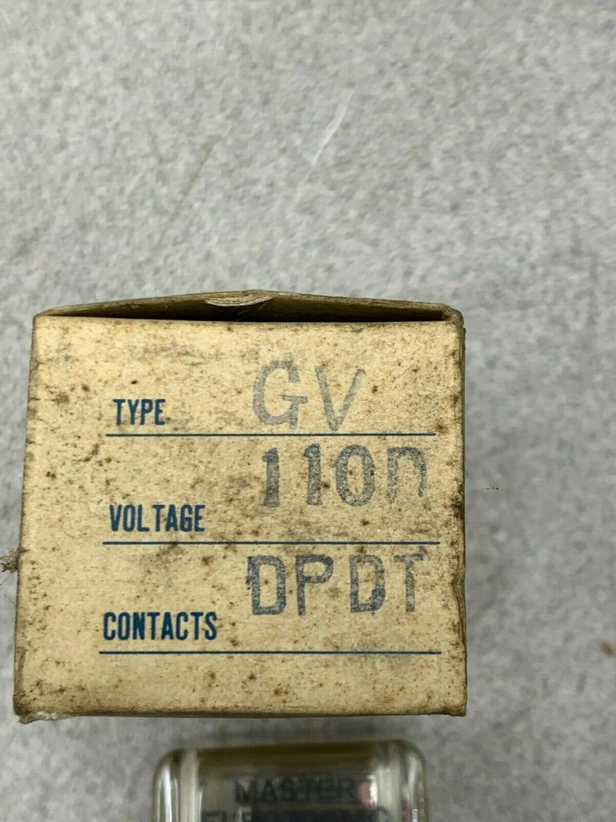 NEW IN BOX MASTER ELECTRONIC CONTROLS RELAY GV 110D-DPDT