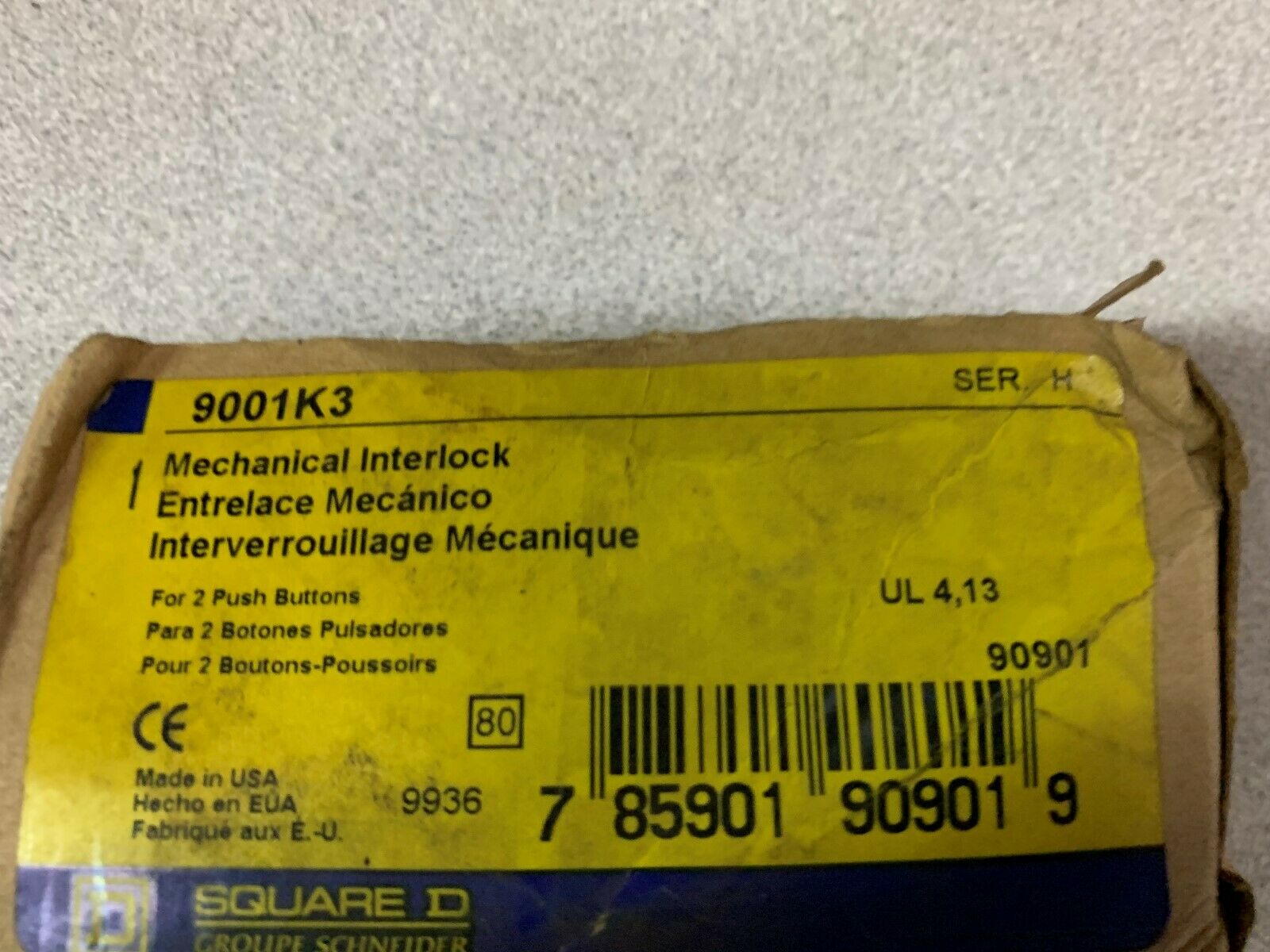 LOT OF 3 NEW IN BOX SQUARE D INTERLOCK 9001K3 SERIES H'