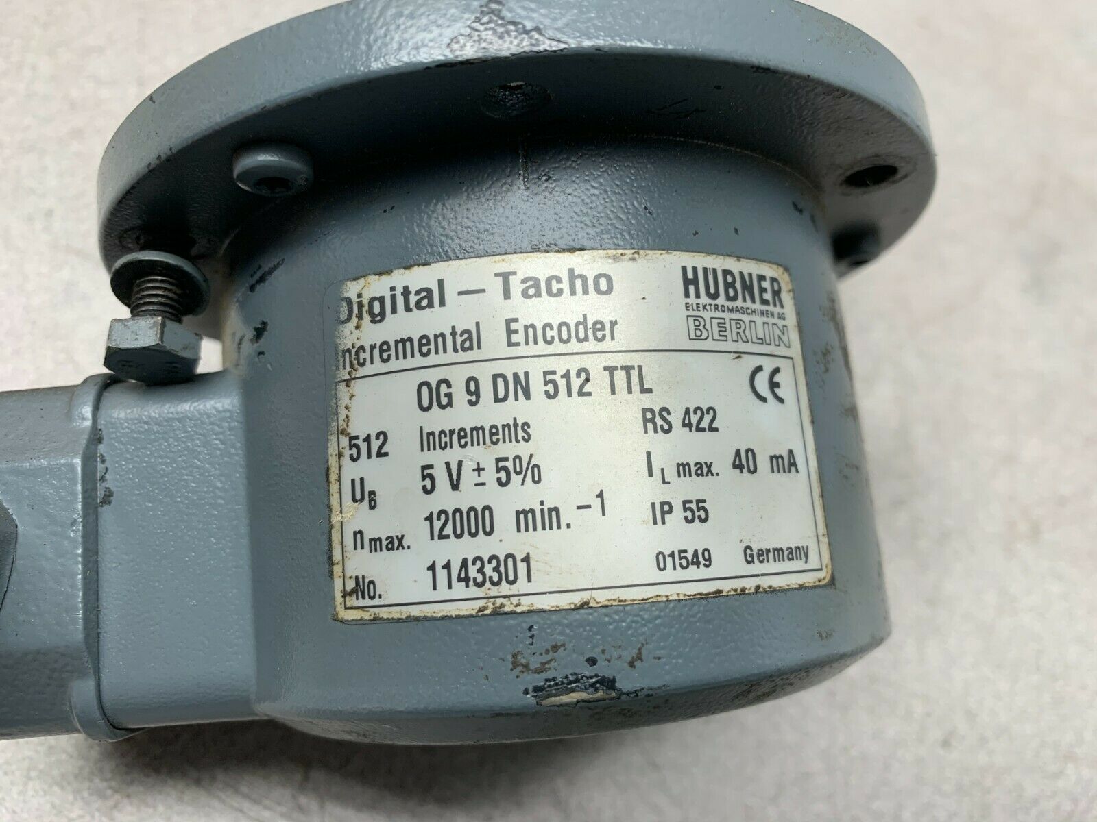 USED HUBNER DIGITAL -TACHO INCREMENTAL ENCODER OG 9 DN 512 TTL