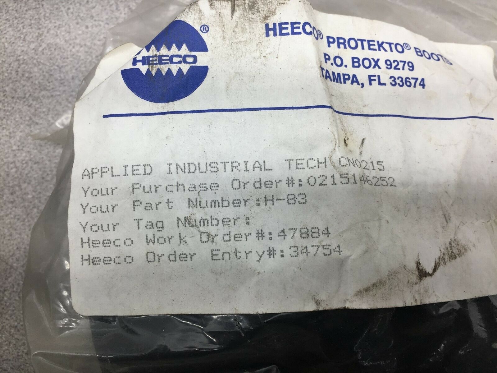 NEW IN BAG (LOT OF 2 ) HEECO PROTECTIVE CYL BOOTS H-83