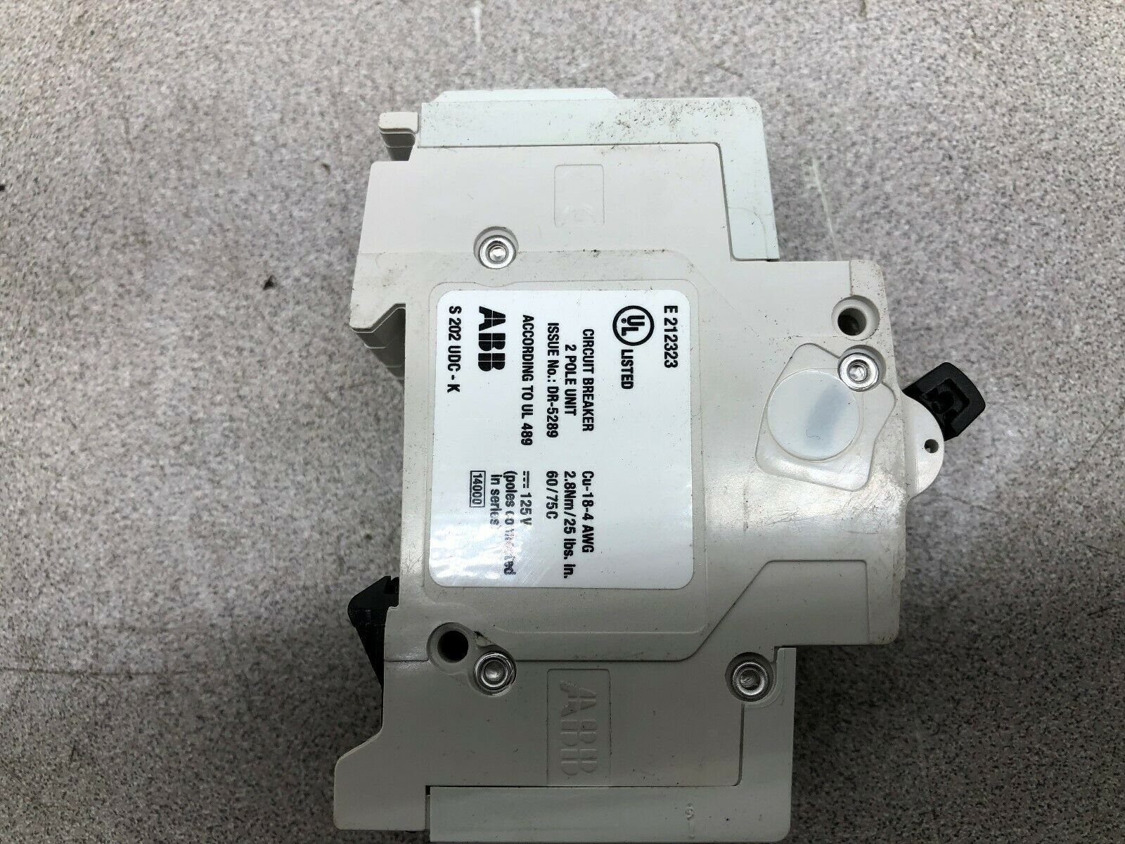 NEW NO BOX ABB 10 AMP 2 POLE 125 VDC BREAKER S202VDC-K10  /  2CDS272517R0427