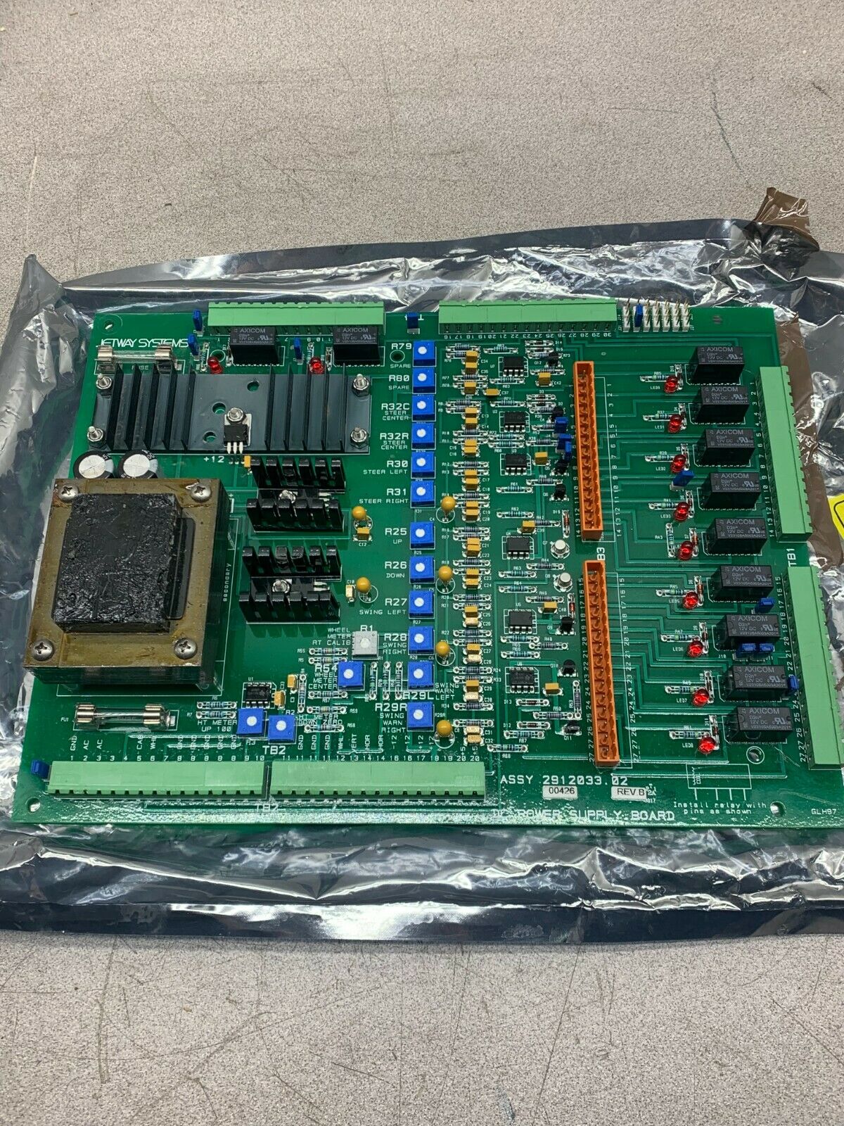 USED JETWAY SYSTEMS 2912033 02 DC POWER SUPPLY BOARD 2912033.02 REV. B