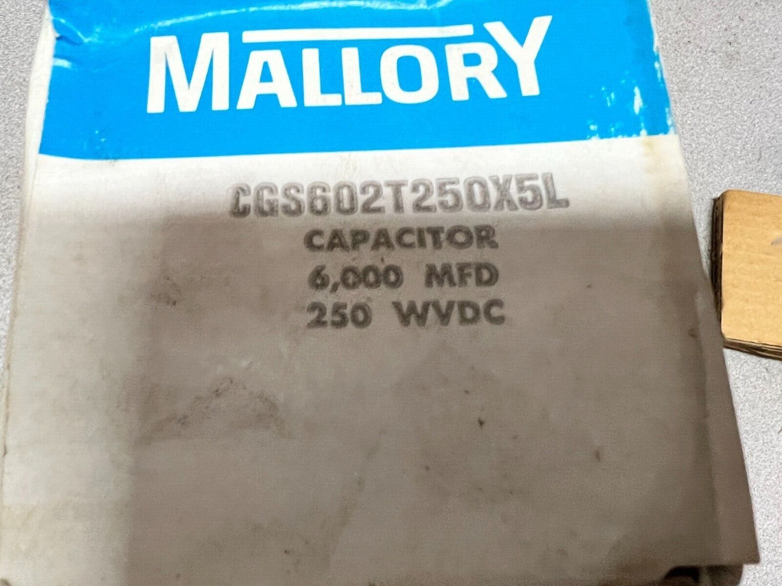 NEW IN BOX MALLORY CAPACITOR CGS602T250X5L