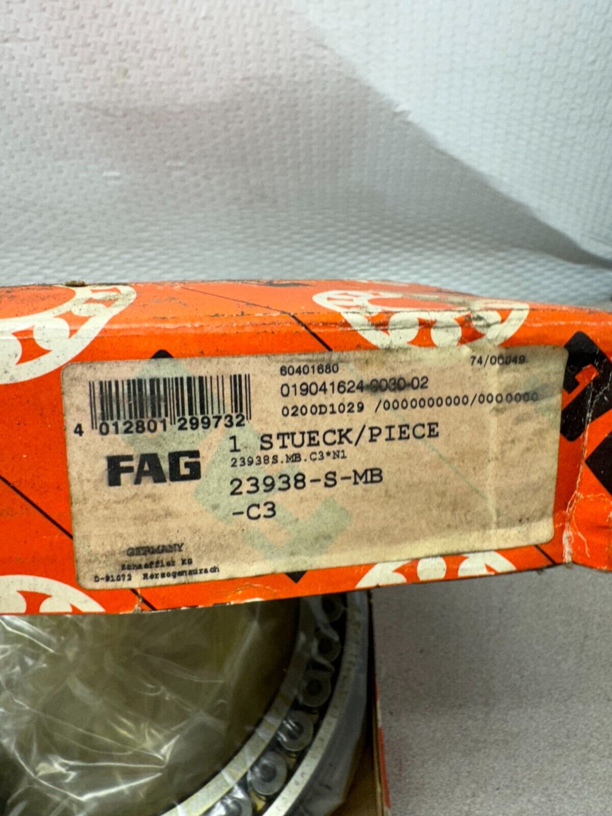 NEW IN BOX FAG 23938-S-MB-C3 SPHERICAL ROLLER BEARING 23938.S.MB.C3