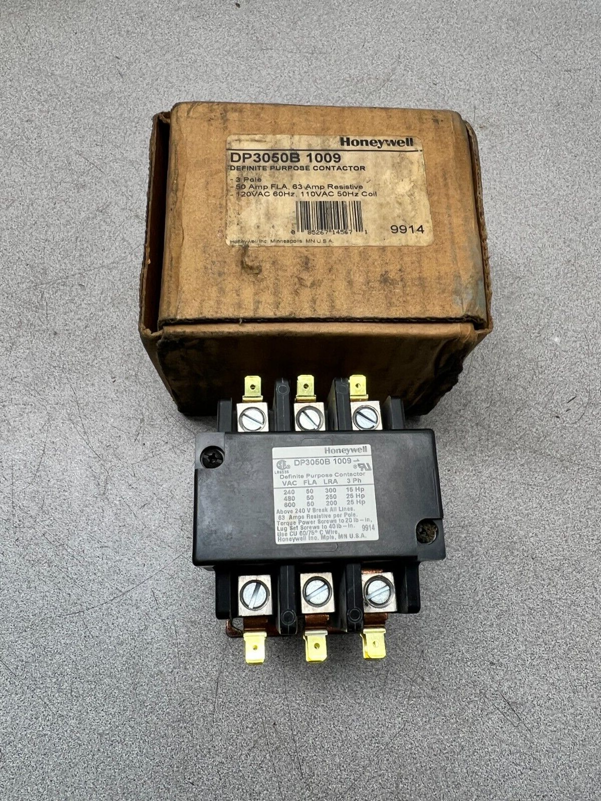 NEW IN BOX HONEYWELL CONTACTOR DP3050B 1009