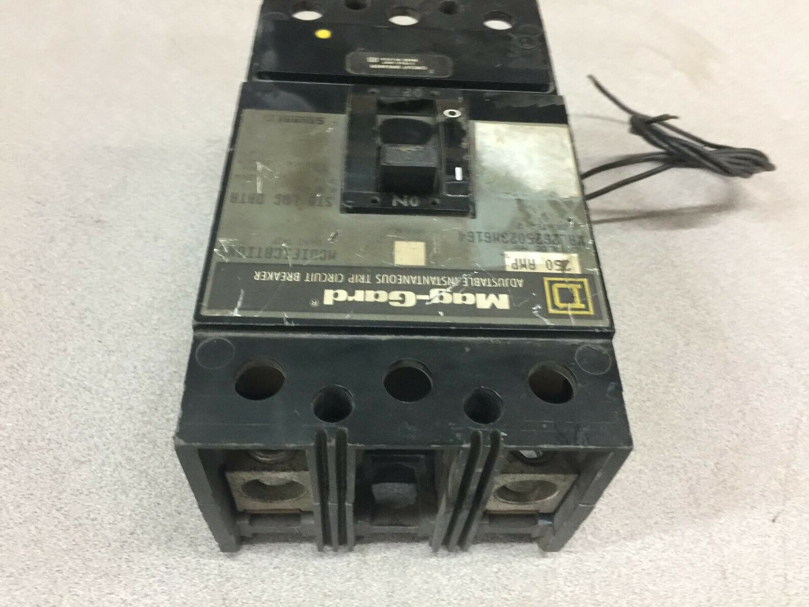 USED SQUARE D 250AMP 2POLE 600VAC MAG-GARD BREAKER KAL2625023M6164