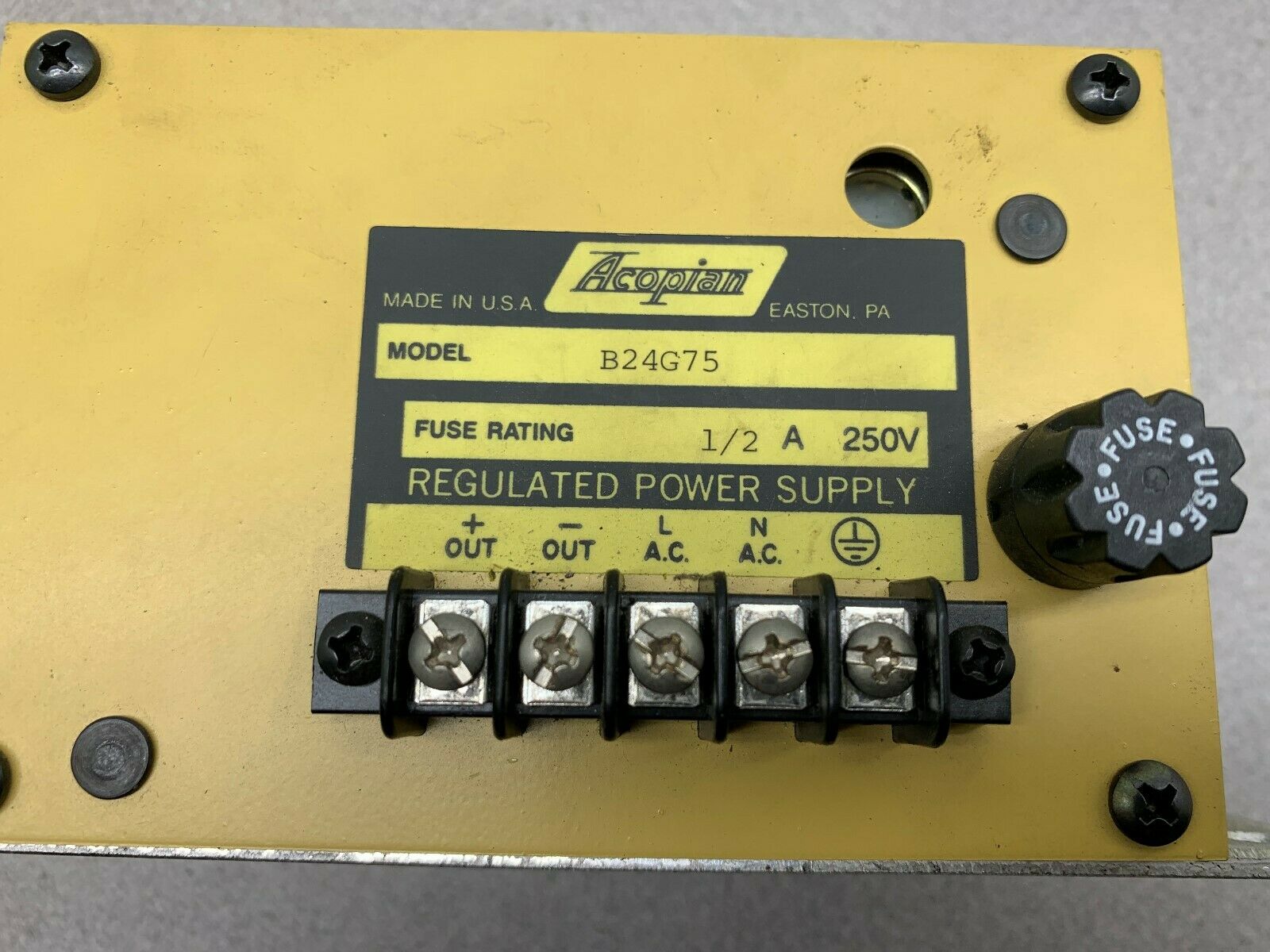 USED ACOPIAN POWERS SUPPLY B24G75