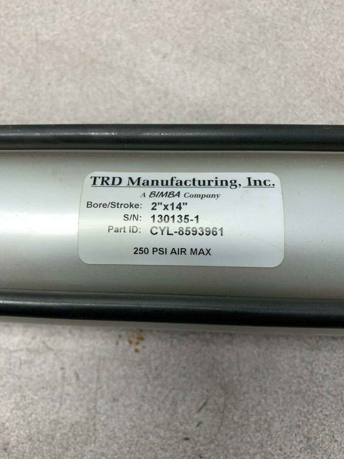 NEW NO BOX TRD MANUFACTURING BIMBA 2" X 14" PNEUMATIC CYLINDER CYL-8593961