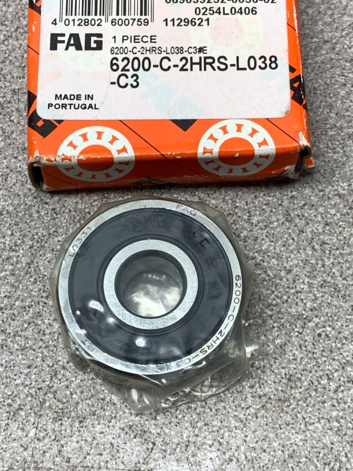 NEW IN BOX FAG ROLLER BEARING 6200-C-2HRS-L038-C3