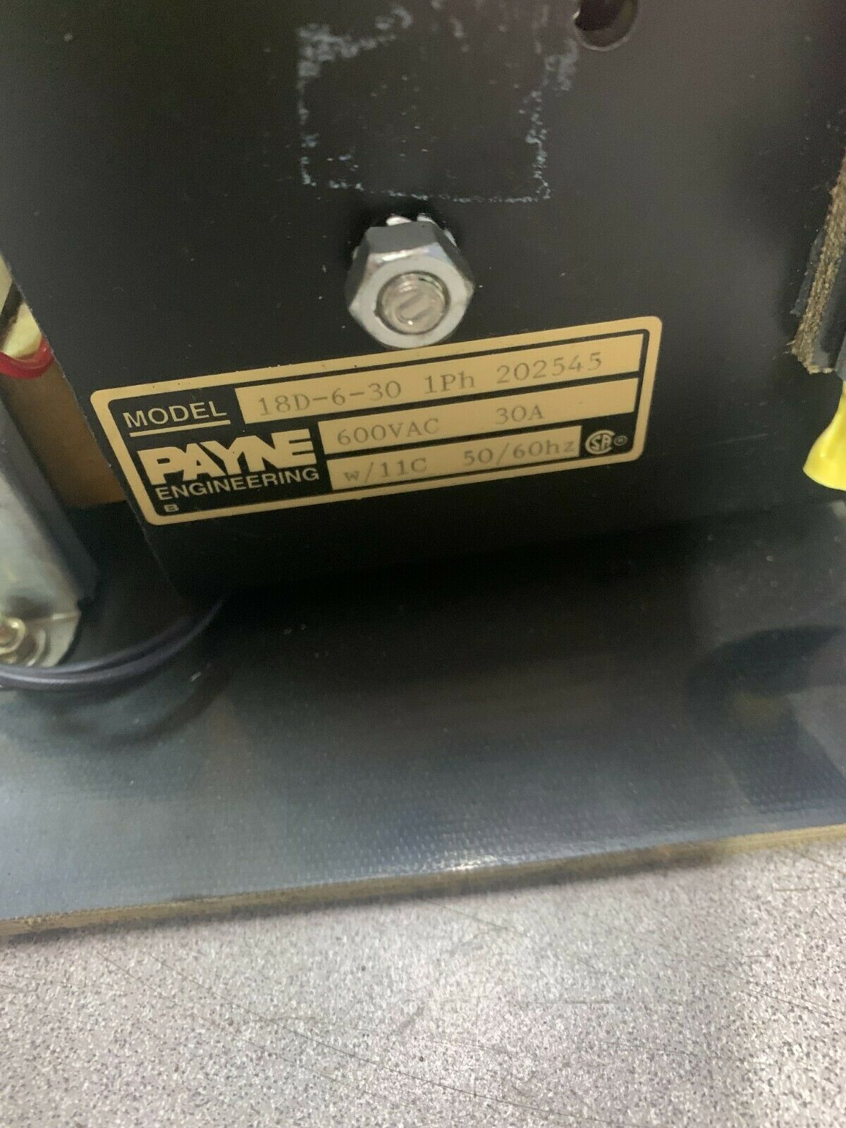 USED PAYNE ENGINEERING POWER CONTROL 18D-6-30 1PH 202545