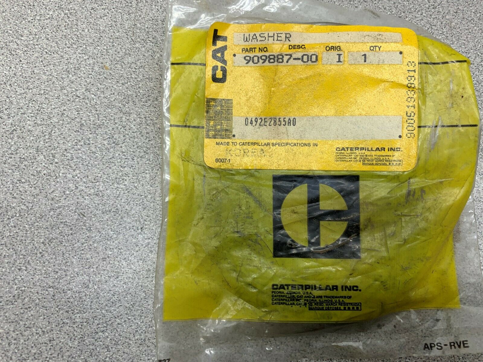 LOT OF 2 NEW NO BOX CATERPILLAR WASHER 909887-00