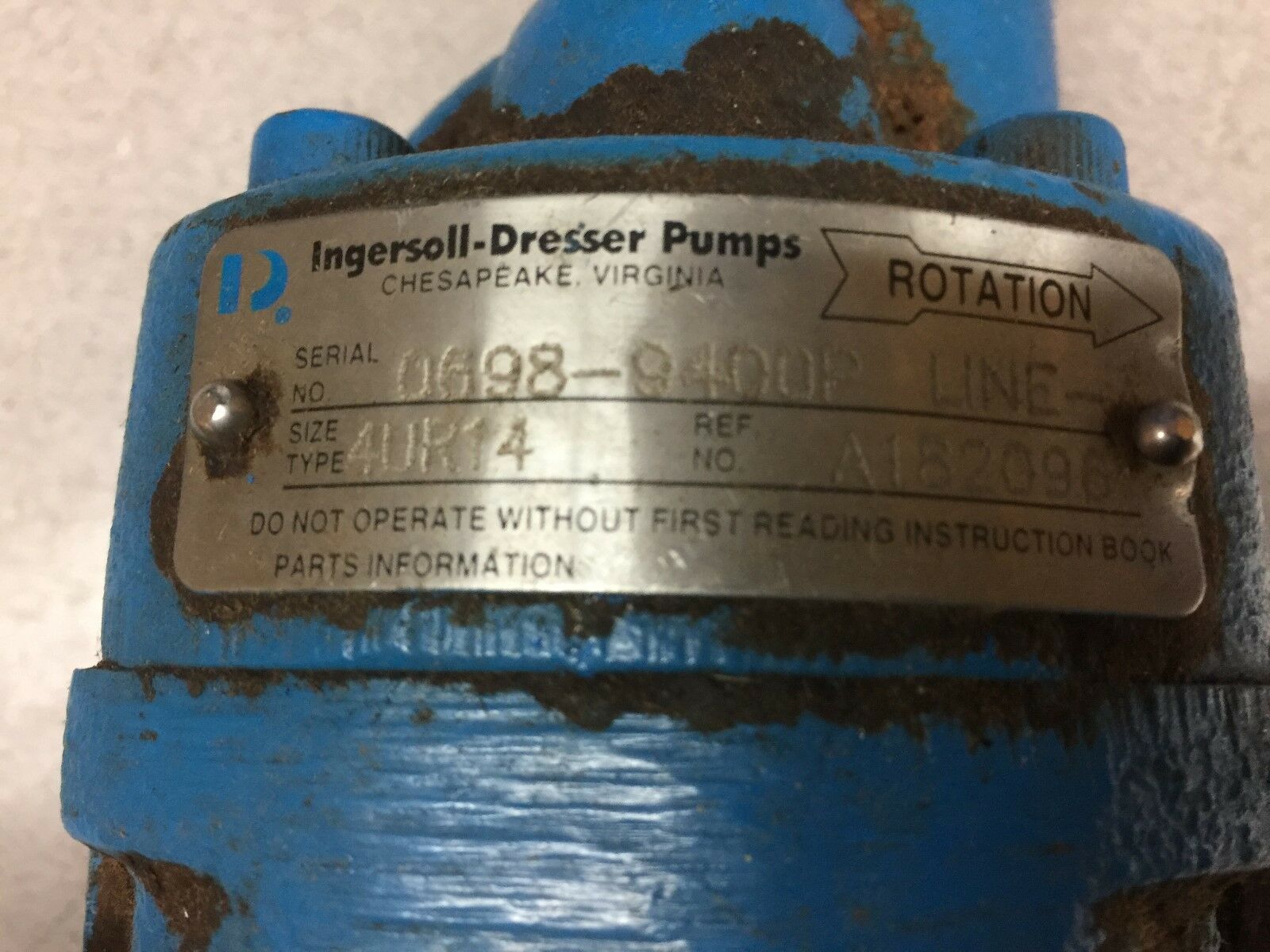 USED INGERSOLL-DRESSER 4UR14 PUMP A182096