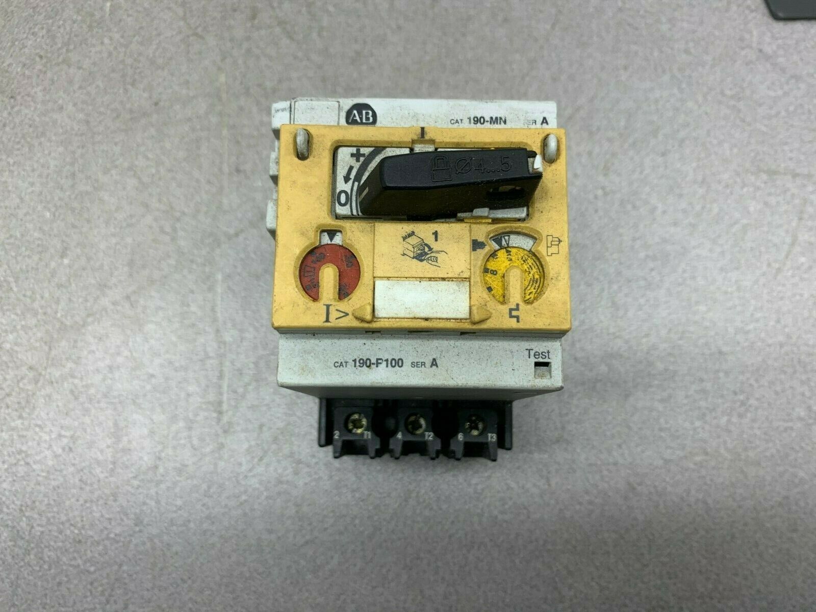 USED ALLEN BRADLEY  MOTOR PROTECTOR 190-MN 190-P100