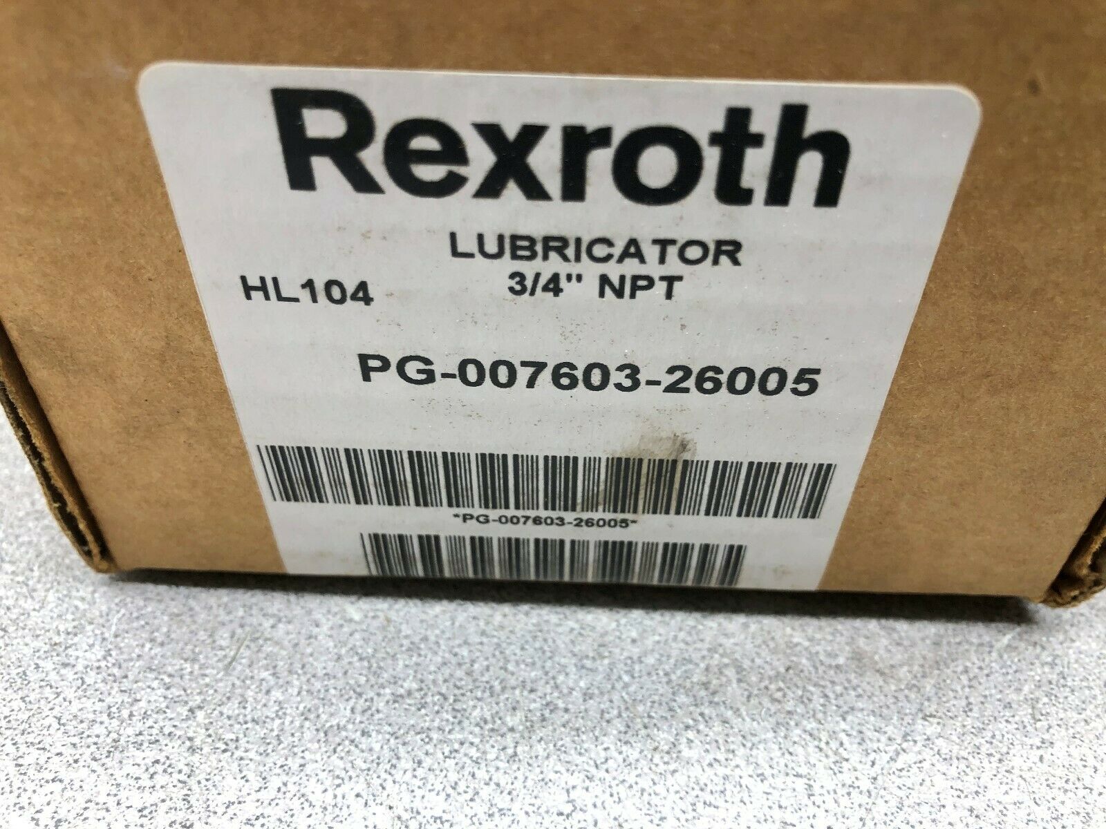 NEW IN BOX REXROTH 3/4 NPT PNEUMATIC LUBRICATOR PG-007603-26005