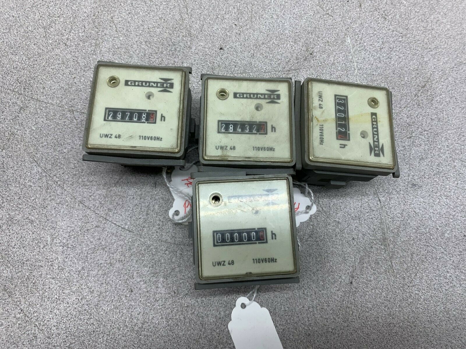 LOT OF 4 USED GRUNER METER UWZ-48