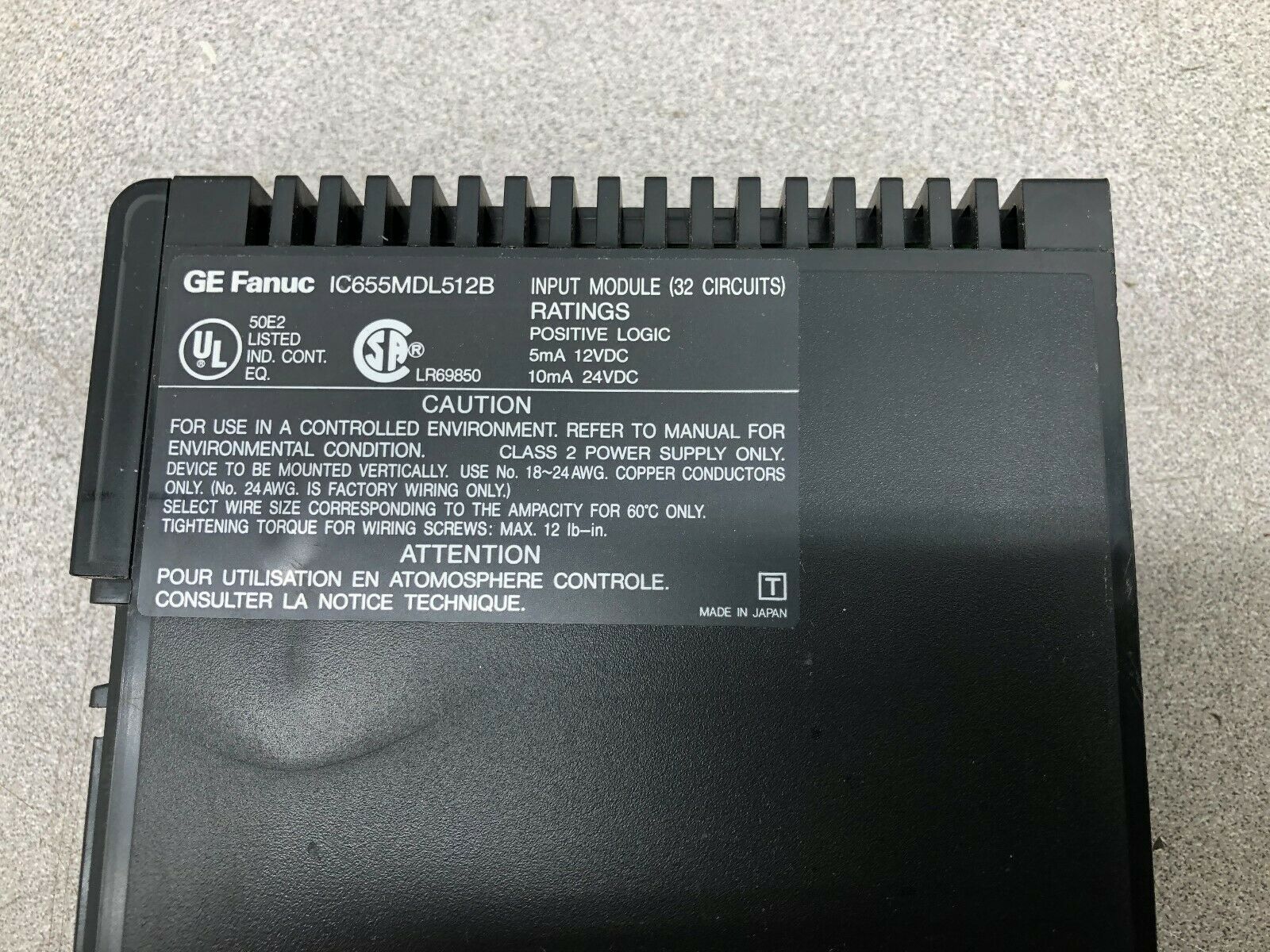 USED GE FANUC 32 POINT INPUT MODULE IC655MDL512B