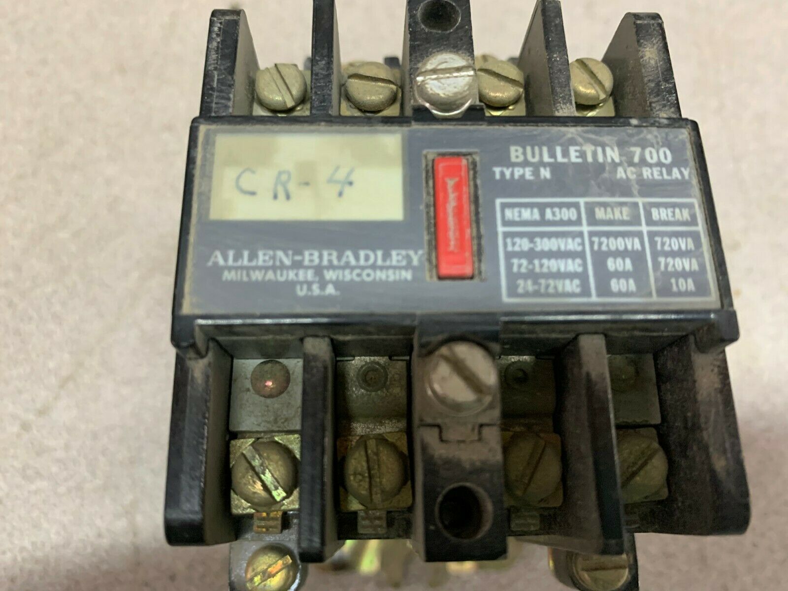 USED ALLEN BRADLEY RELAY 700-N200A1 SERIES C