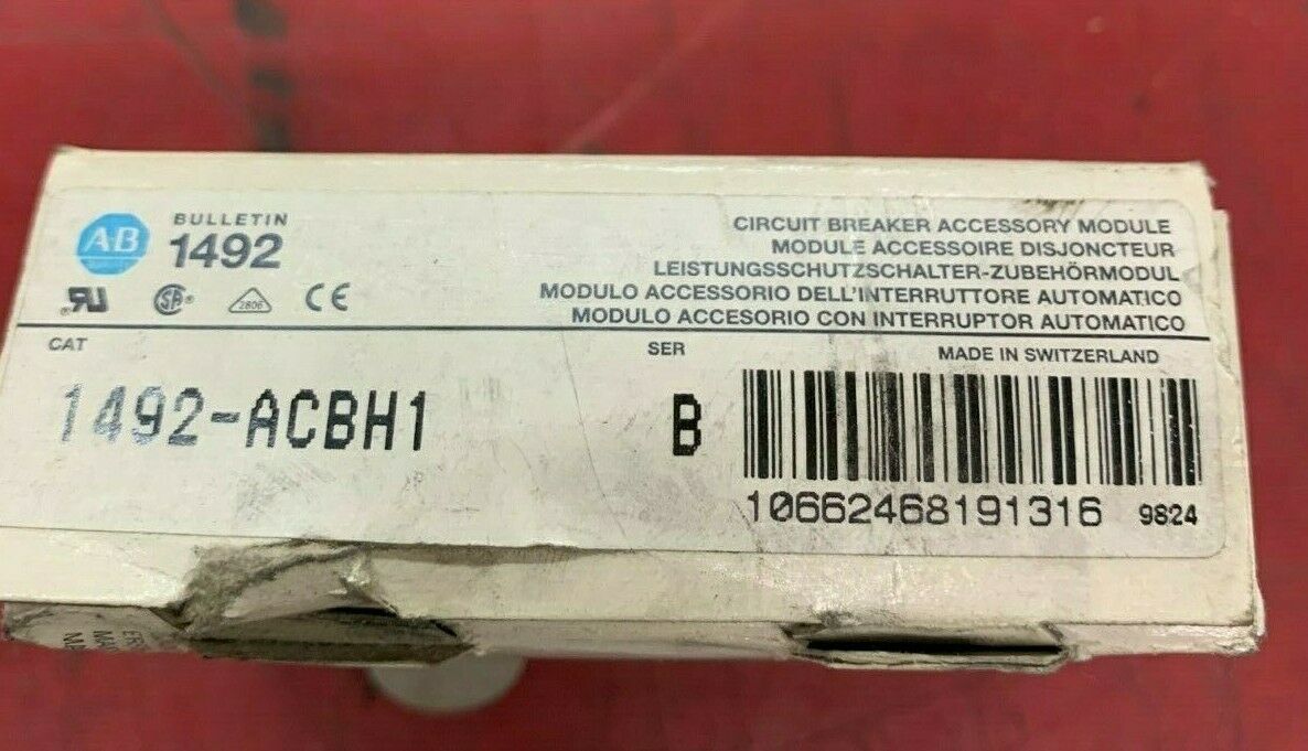 NEW IN BOX ALLEN BRADLEY CIRCUIT BREAKER ACCESSORY MODULE 1492-ACBH1 SERIES B