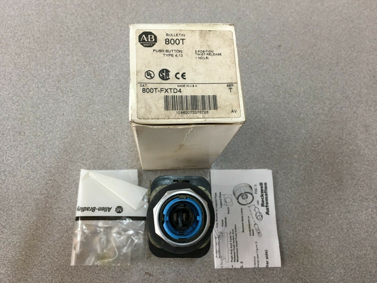 NEW IN BOX ALLEN BRADLEY PUSH BUTTON 800T-FXDT4 SERIES T