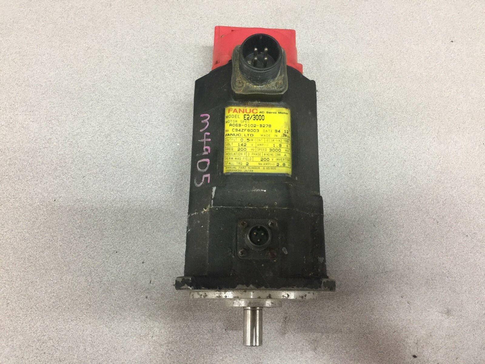 USED FANUC E2/3000 AC SERVO MOTOR AO6B-0102-B278