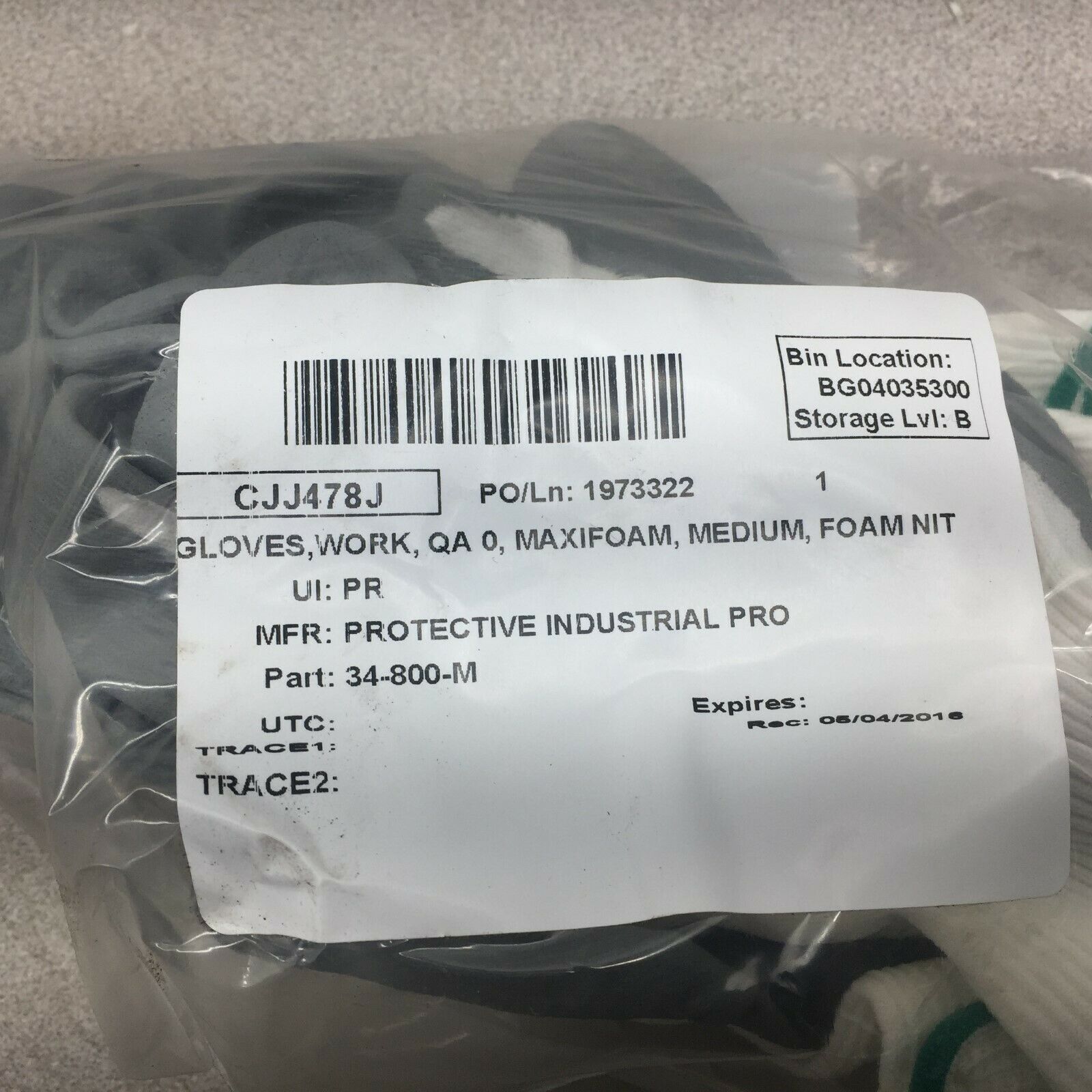 NEW NO BOX (LOT OF 4 PAIR) G-TEK MAXIFOAM MED (8) GLOVES 34-800-M