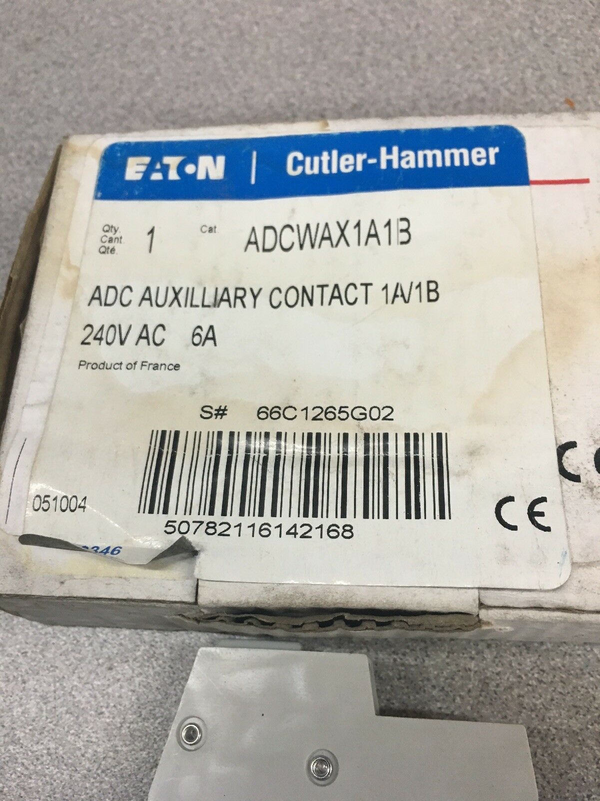 NEW IN BOX CULTER HAMMER AUXILIARY CONTACT ADCWAX1A1B