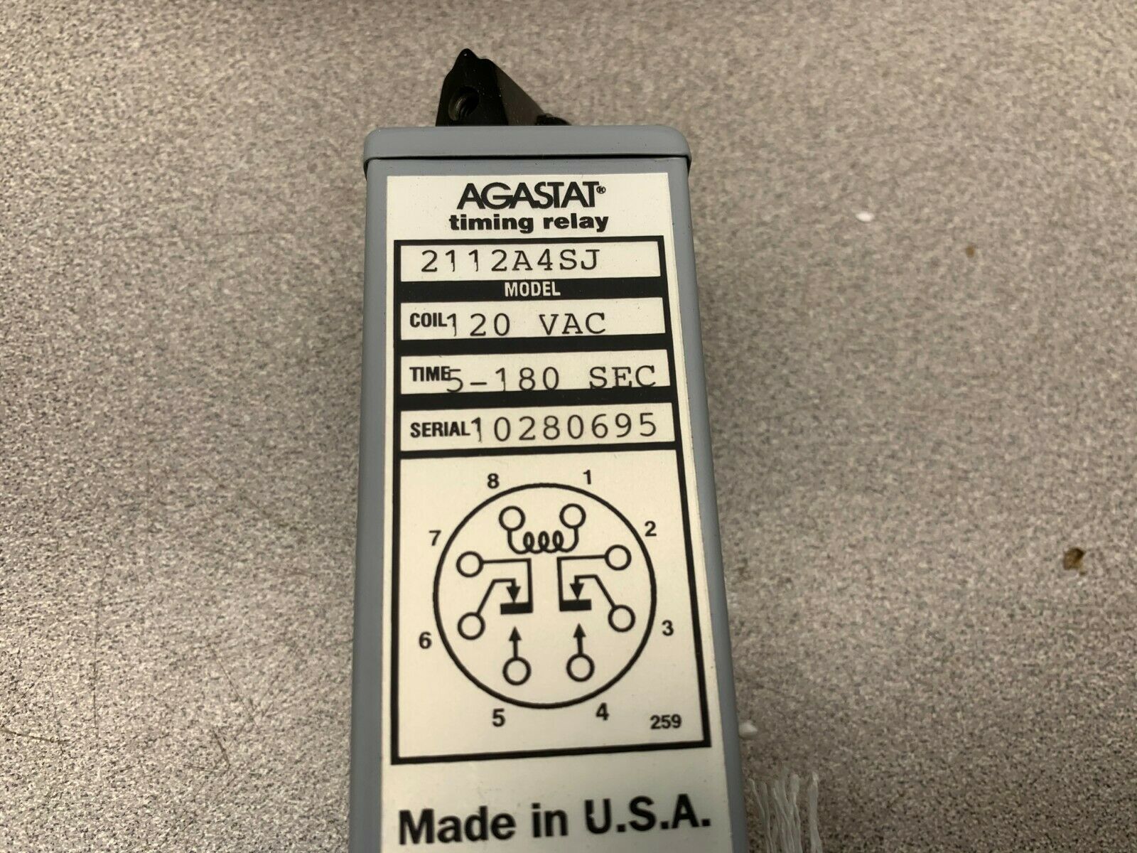 NEW IN PACKAGE AGASTAT 5-180 SEC. TIMING RELAY 2112A4SJ