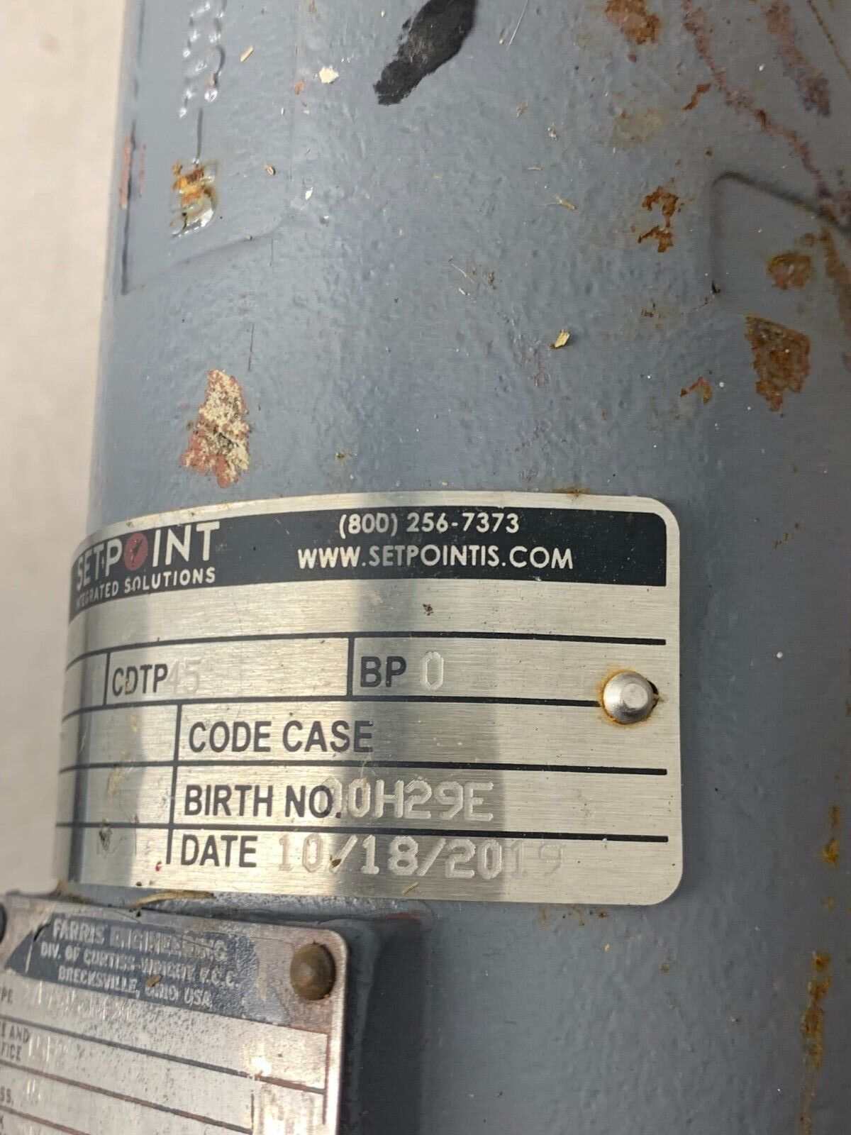 NEW FARRIS SETPOINT SAFETY RELIEF VALVE 27FA45-M20 SET PRESSURE 45 SIZE 1.5F2