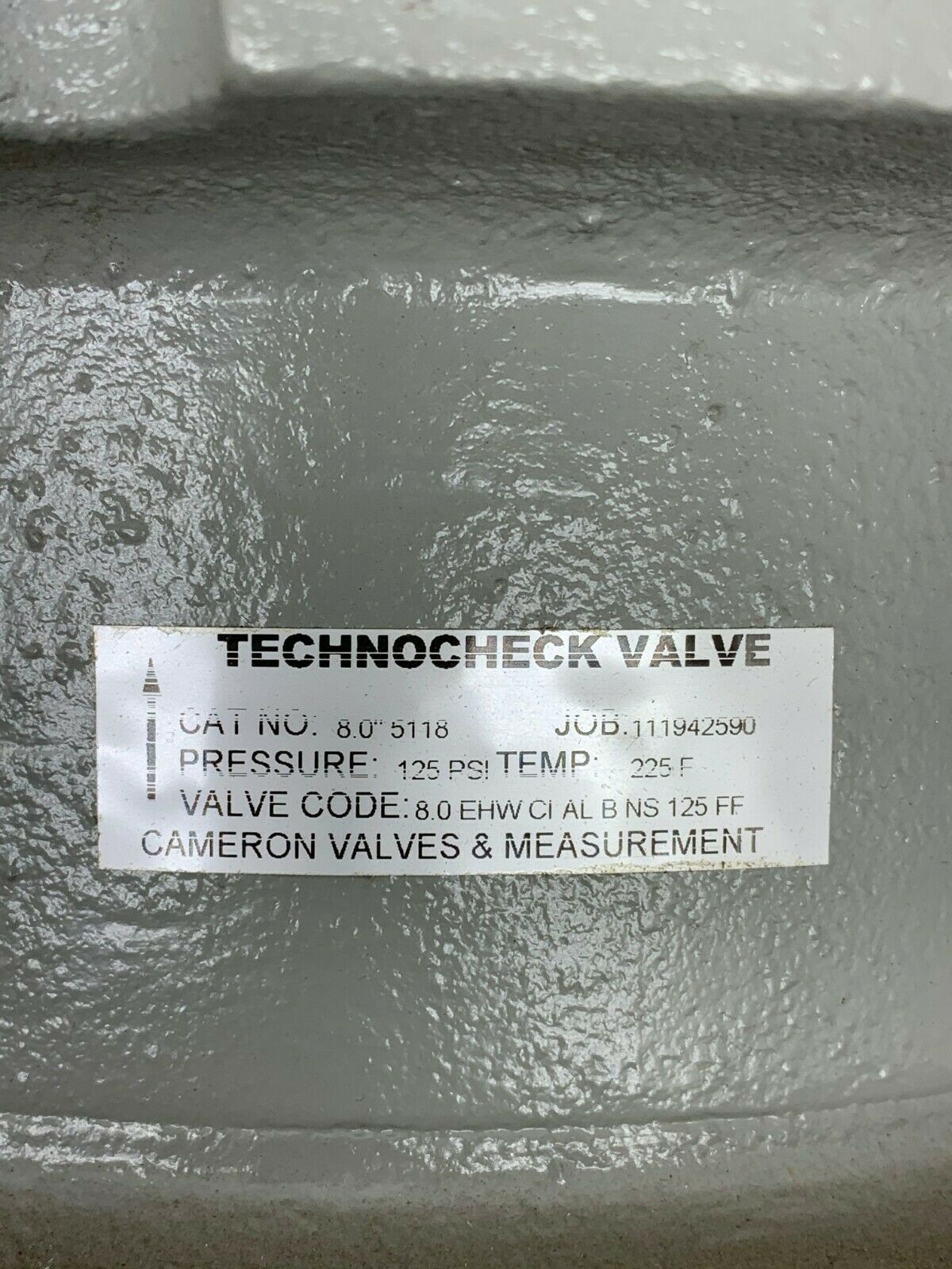 NEW NO BOX CAMERON 8" TECHNOCHECK VALVE 5118