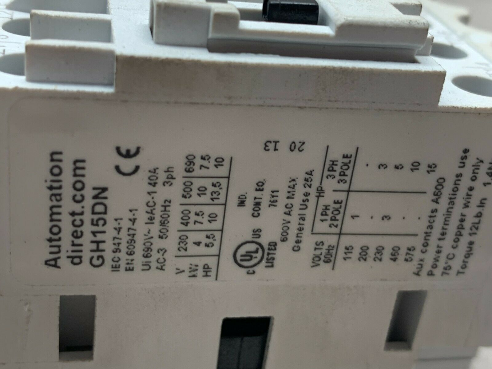 NEW IN BOX AUTOMATION DIRECT CONTACTOR GH-15DN3-10A